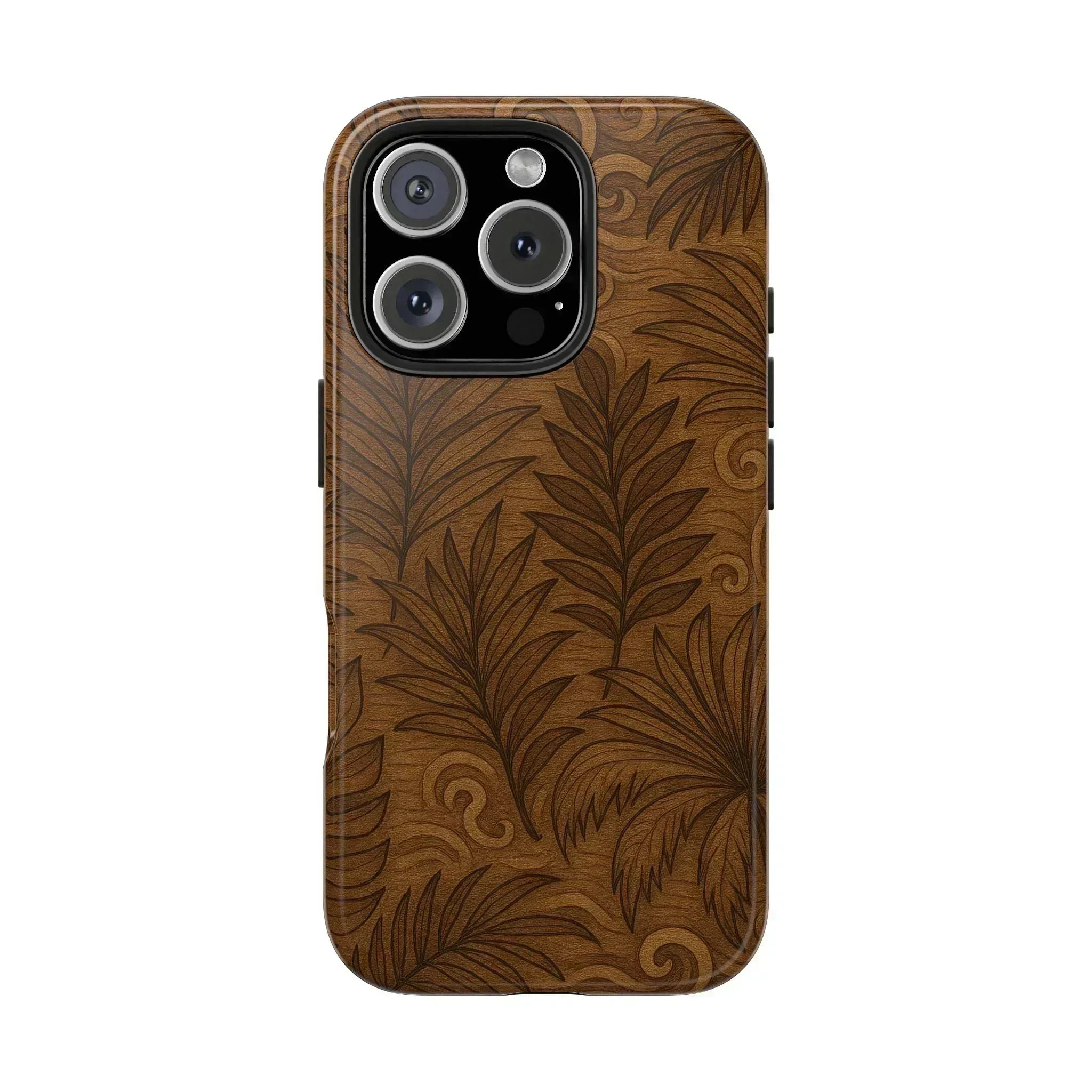 Wood Leaf Armor Phone Case for iPhone and Galaxy - KARARMDESIGN