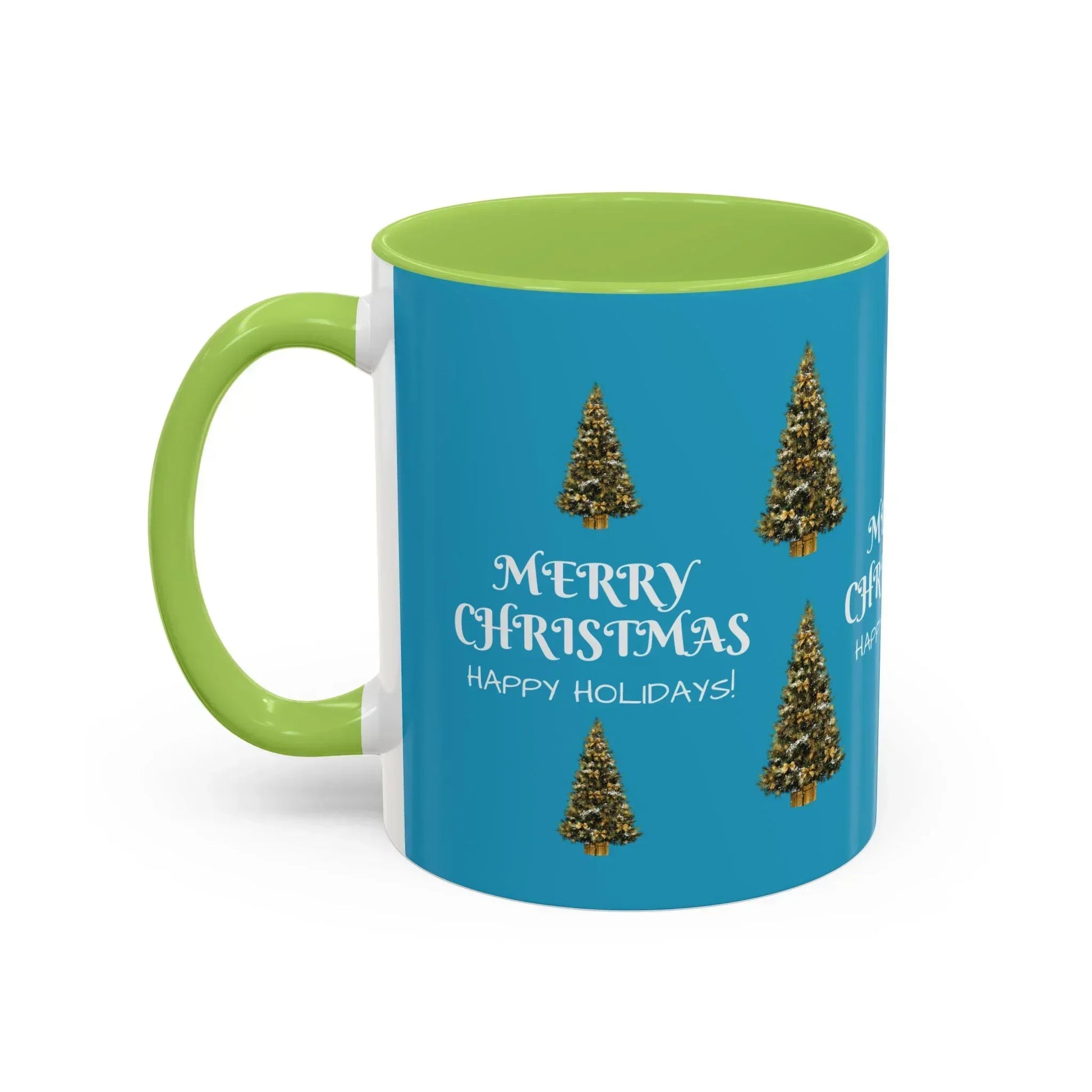 Merry Christmas and Happy Holidays Mug - Accent Coffee Mug (11, 15oz) - KARARMDESIGN