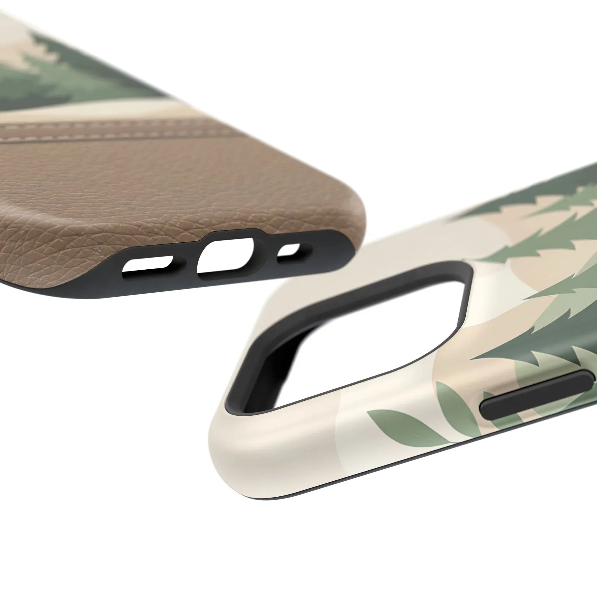 Forest Leather Phone Case for iPhone 11-17 and Galaxy S21-S25 - KARARMDESIGN