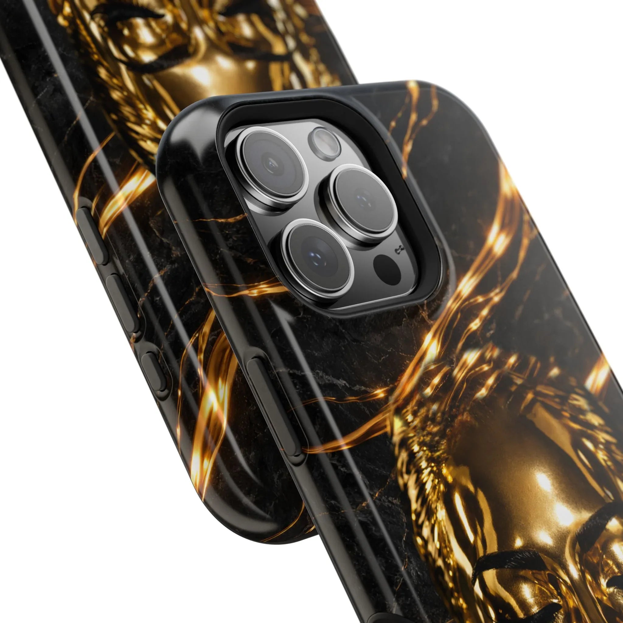 Luxury Gold Portrait Phone Case for iPhone 11-17 and Galaxy S21-S25 - KARARMDESIGN