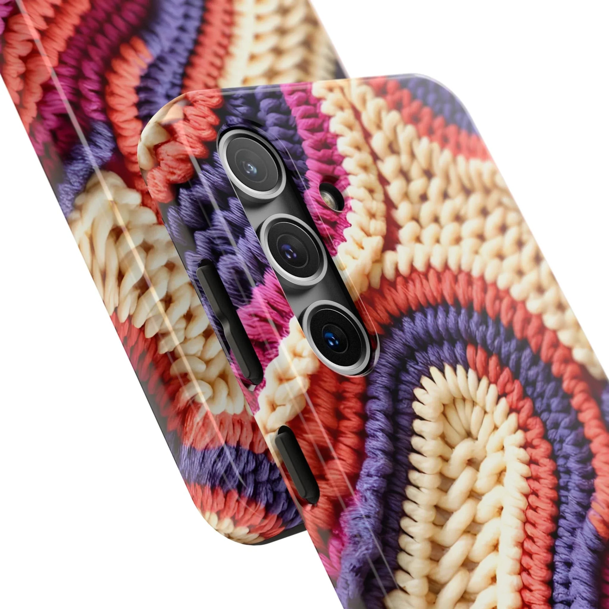Handwoven Textile Art Phone Case for iPhone 11-17 and Galaxy S21-S25 - KARARMDESIGN