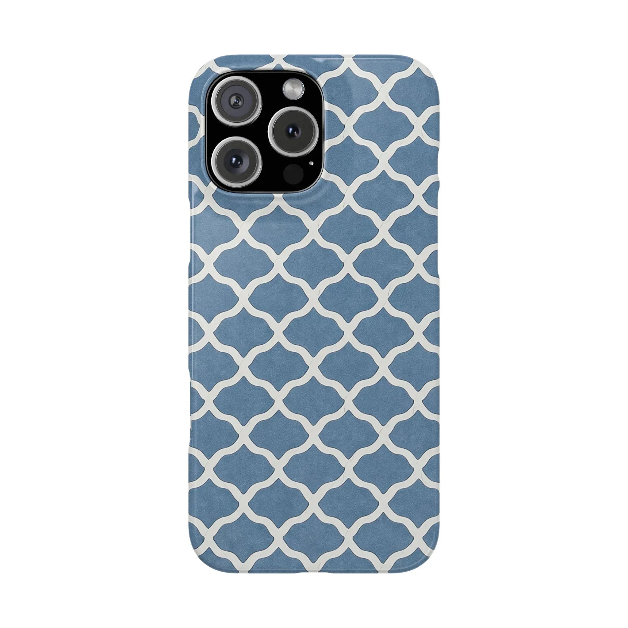 Azure Lattice Pattern Phone Case Slim Phone Cases for iPhone 11-17 - KARARMDESIGN