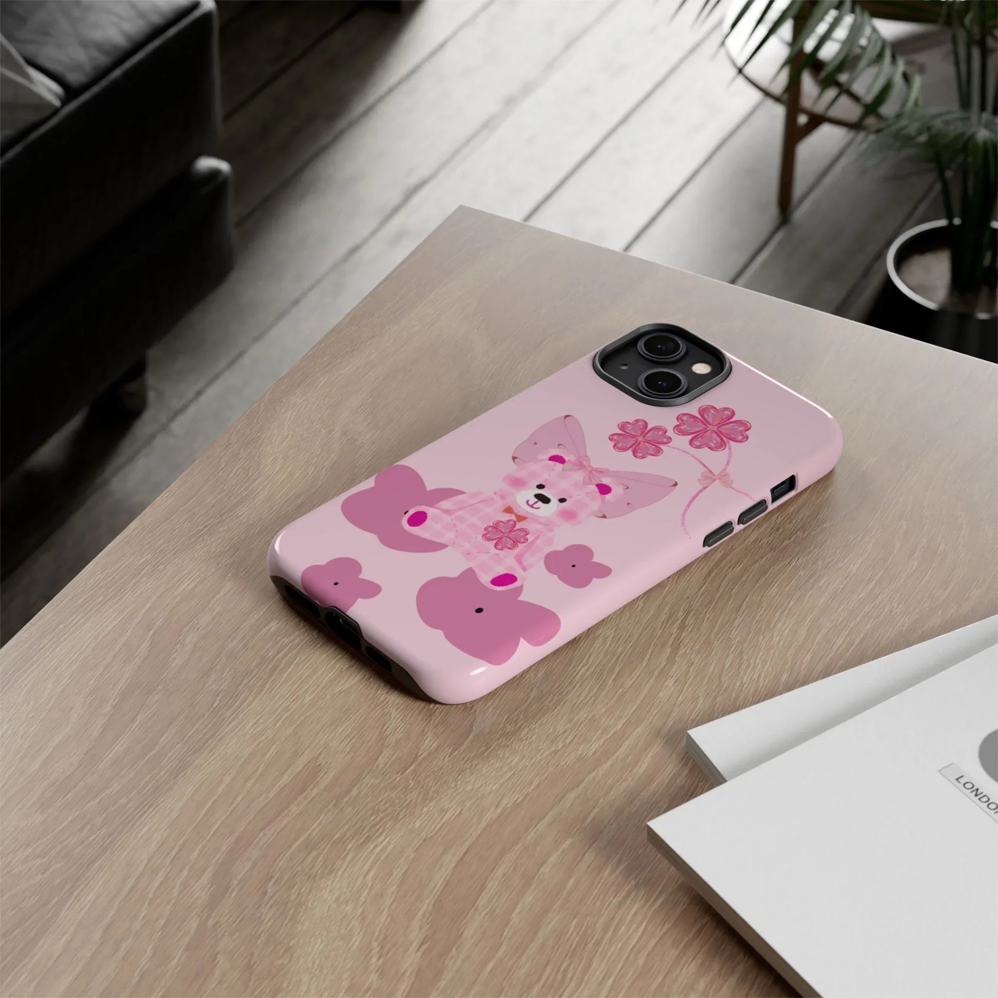 Pink Teddy Bear Phone Cases for iPhone, Pixel and Galaxy - KARARMDESIGN