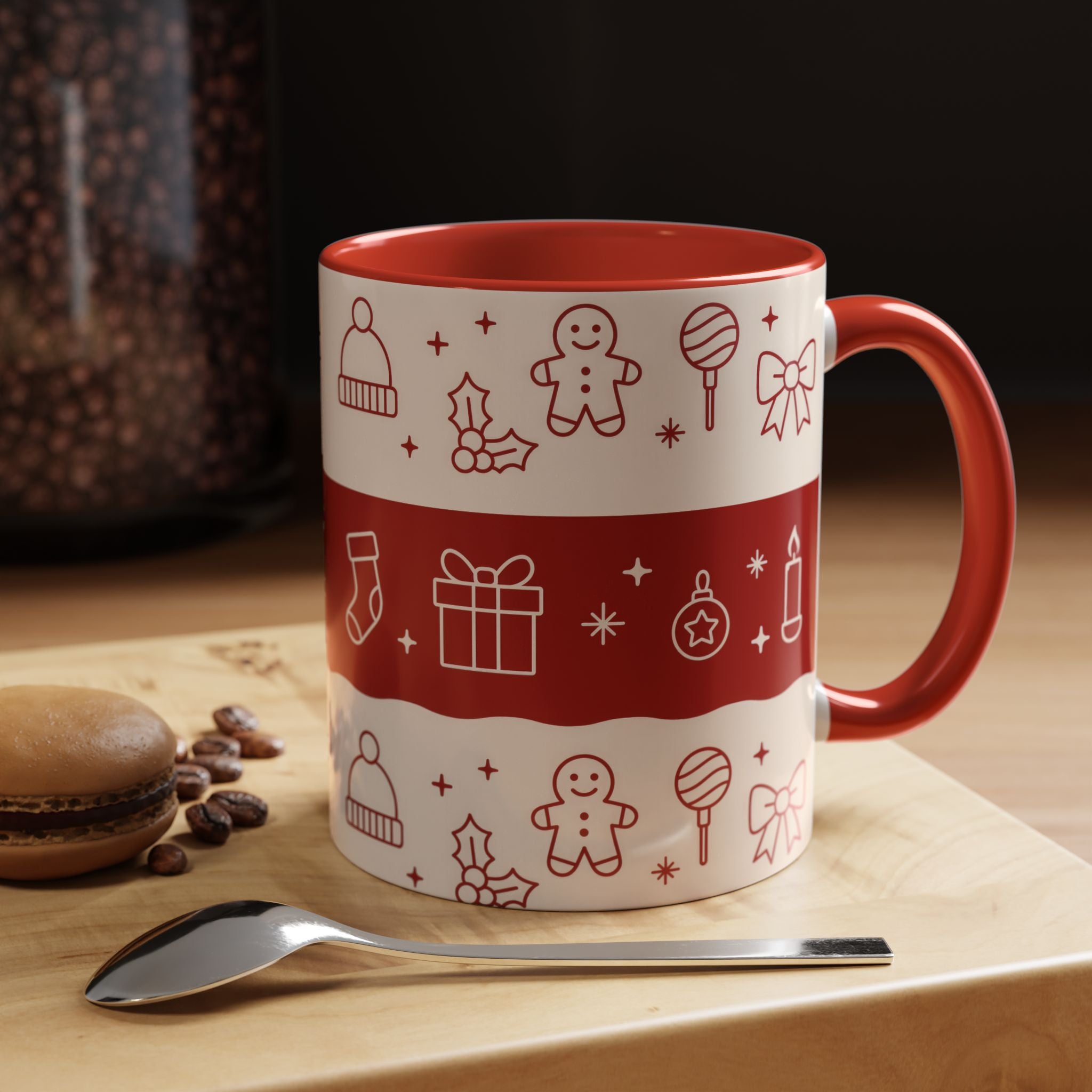 Holiday Cheer Icons Mug - Accent Coffee Mug (11, 15oz)