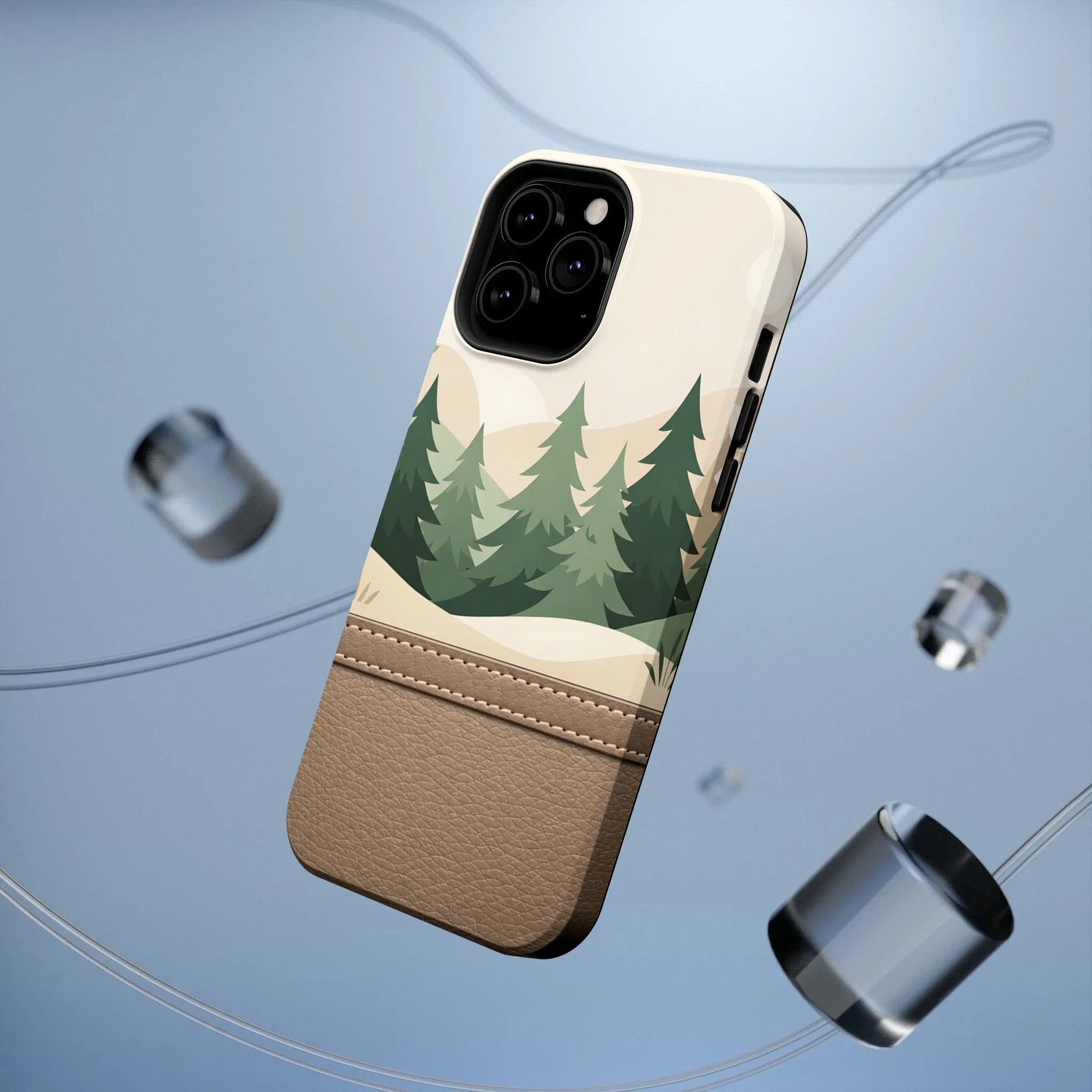 Forest Leather Phone Case for iPhone 11-17 and Galaxy S21-S25 - KARARMDESIGN