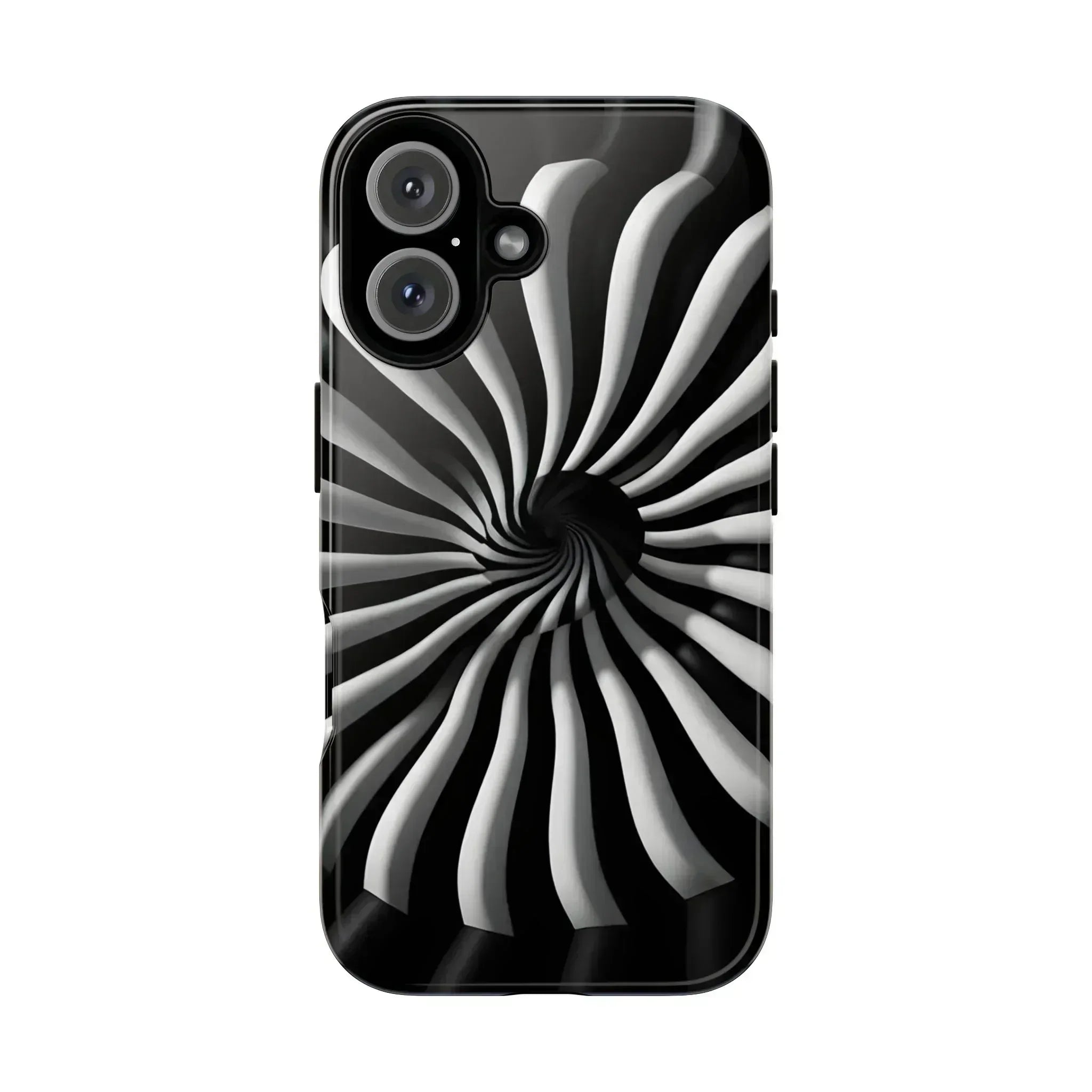Hypnotic Black and White Spiral Phone Case for iPhone & Galaxy - KARARMDESIGN