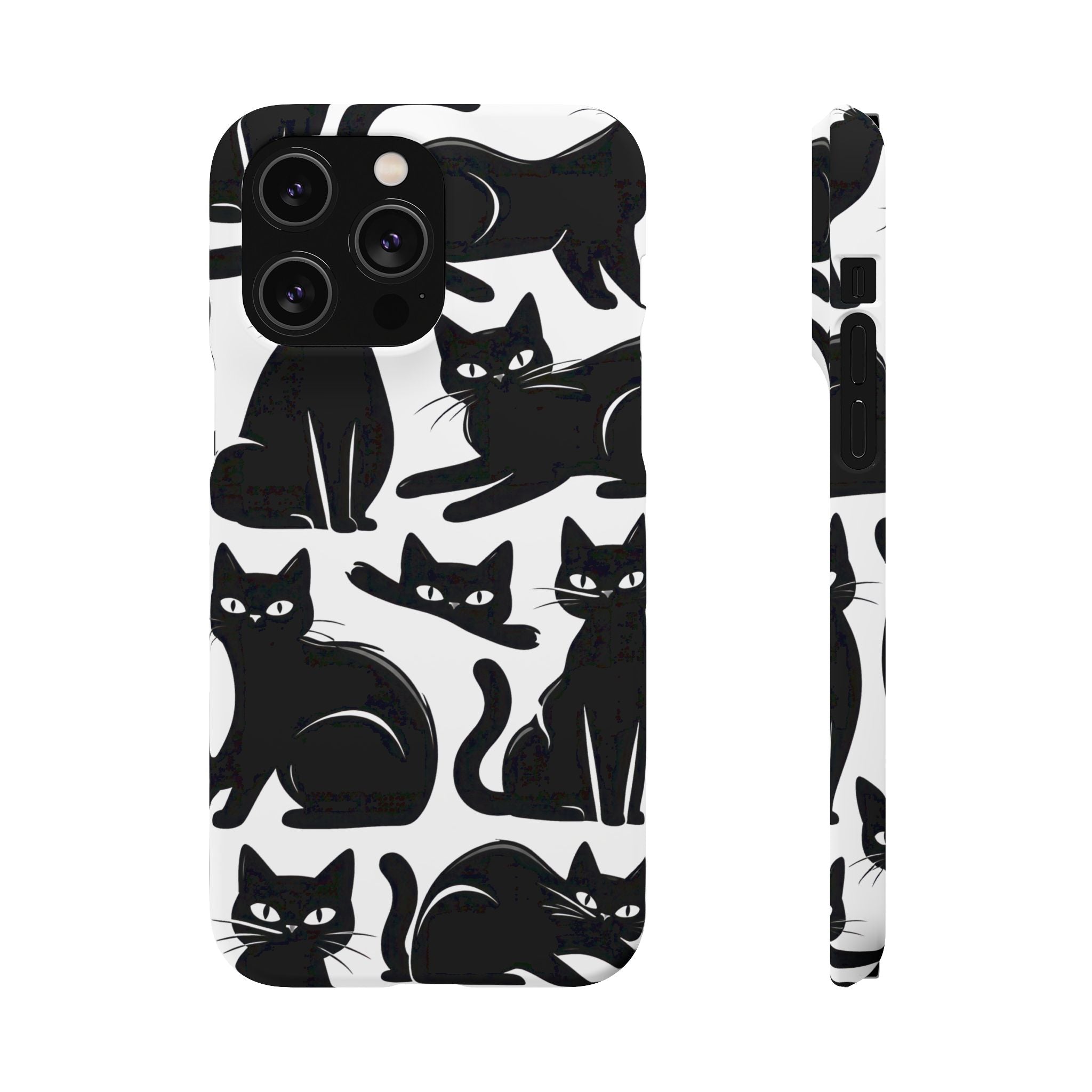 Black Cats Phone Case for iPhone 11-17 and Galaxy S20-S26