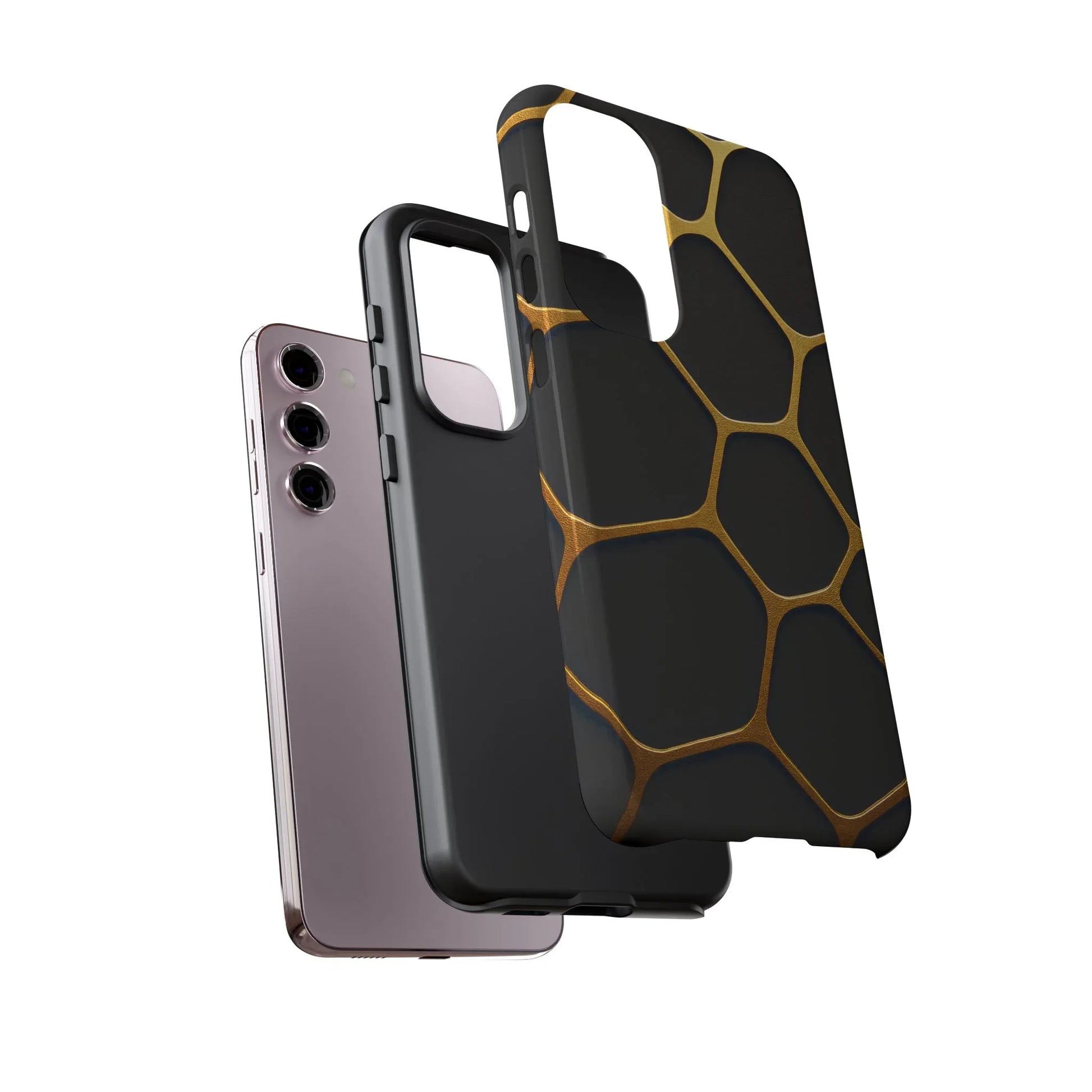 Golden Cellscape Phone Case for iPhone 8-17 and Galaxy S20-S25 - KARARMDESIGN