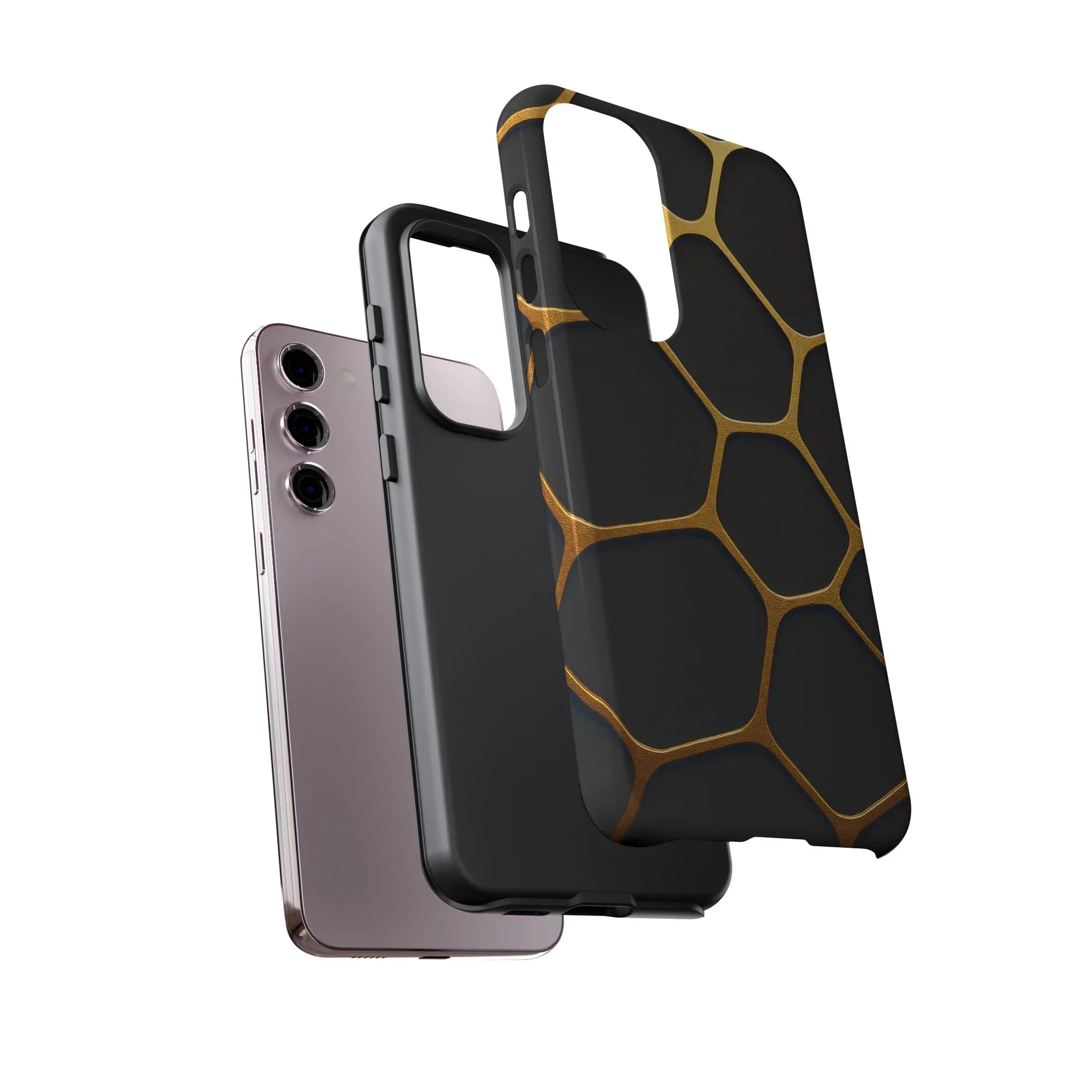 Golden Cellscape Phone Case for iPhone 8-17 and Galaxy S20-S25 - KARARMDESIGN
