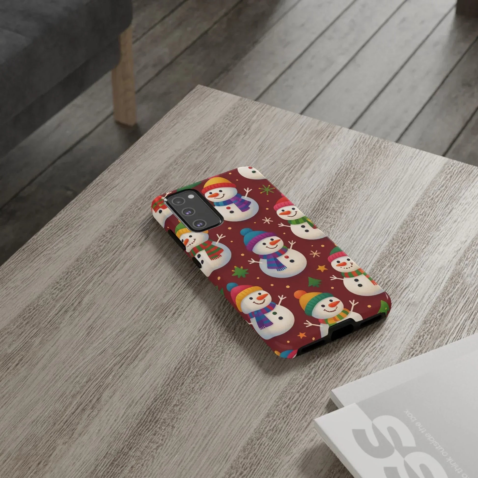 Festive Snowmen Parade Phone Case for iPhone 11–17 and Galaxy S10–S25 - KARARMDESIGN