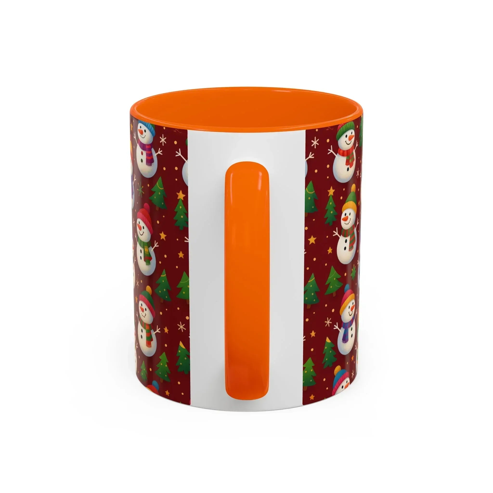 Festive Snowman Parade Accent Coffee Mug (11oz) - KARARMDESIGN