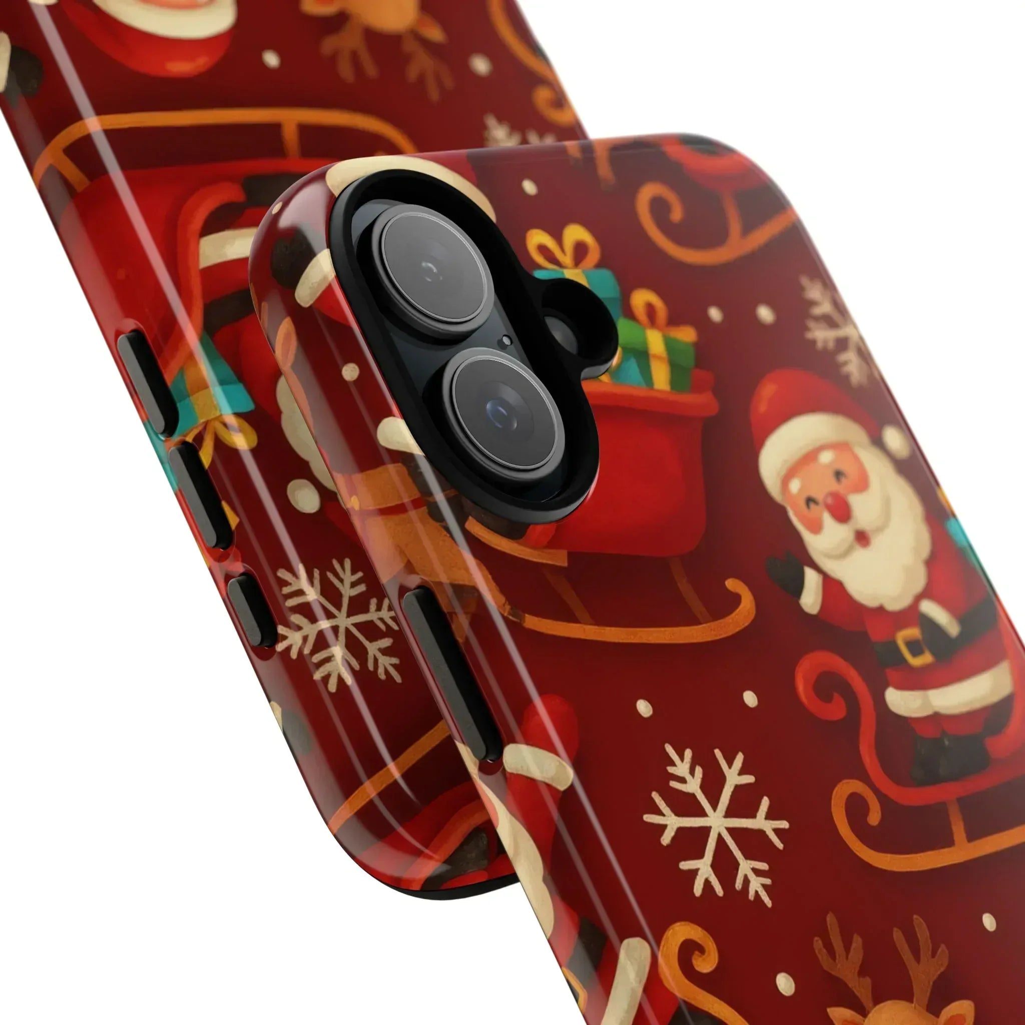 Santa Sleigh Ride Phone Case for iPhone 11-17 and Galaxy S10-S25 - KARARMDESIGN