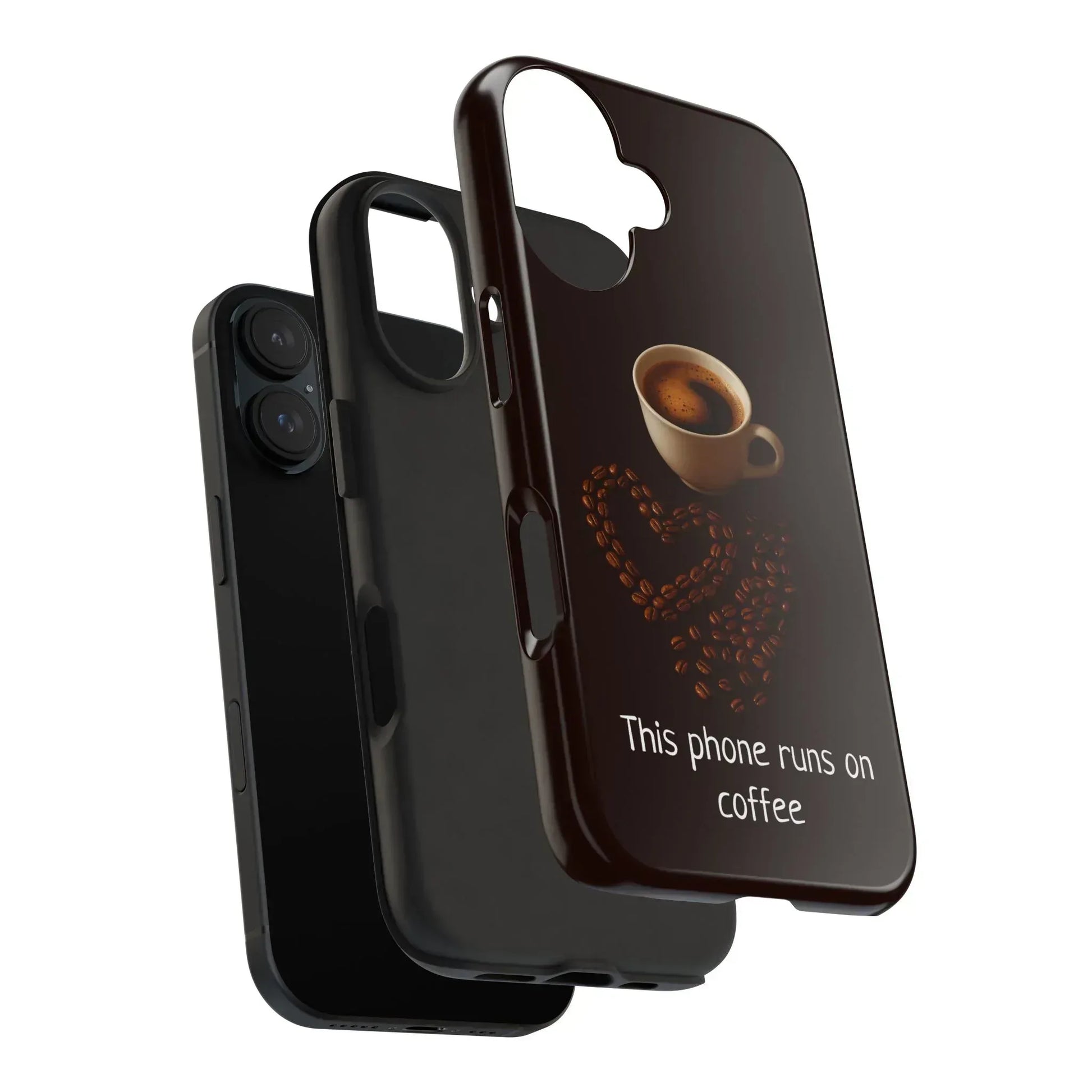 This Phone Runs On Coffee Quote Phone Case for iPhone and Galaxy - KARARMDESIGN