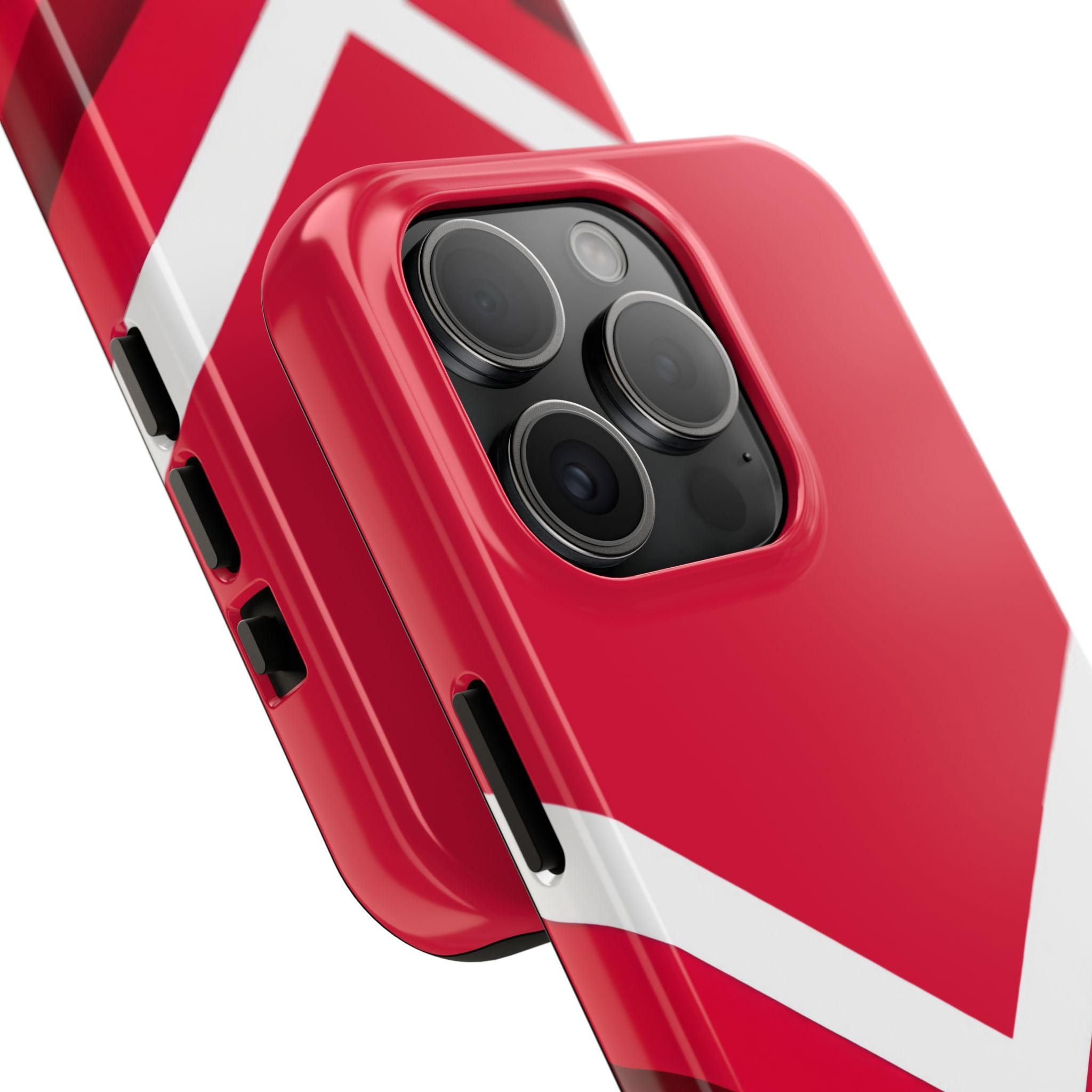 Red Chevron Armor Phone Case for iPhone 11–16 & Galaxy S21–S24