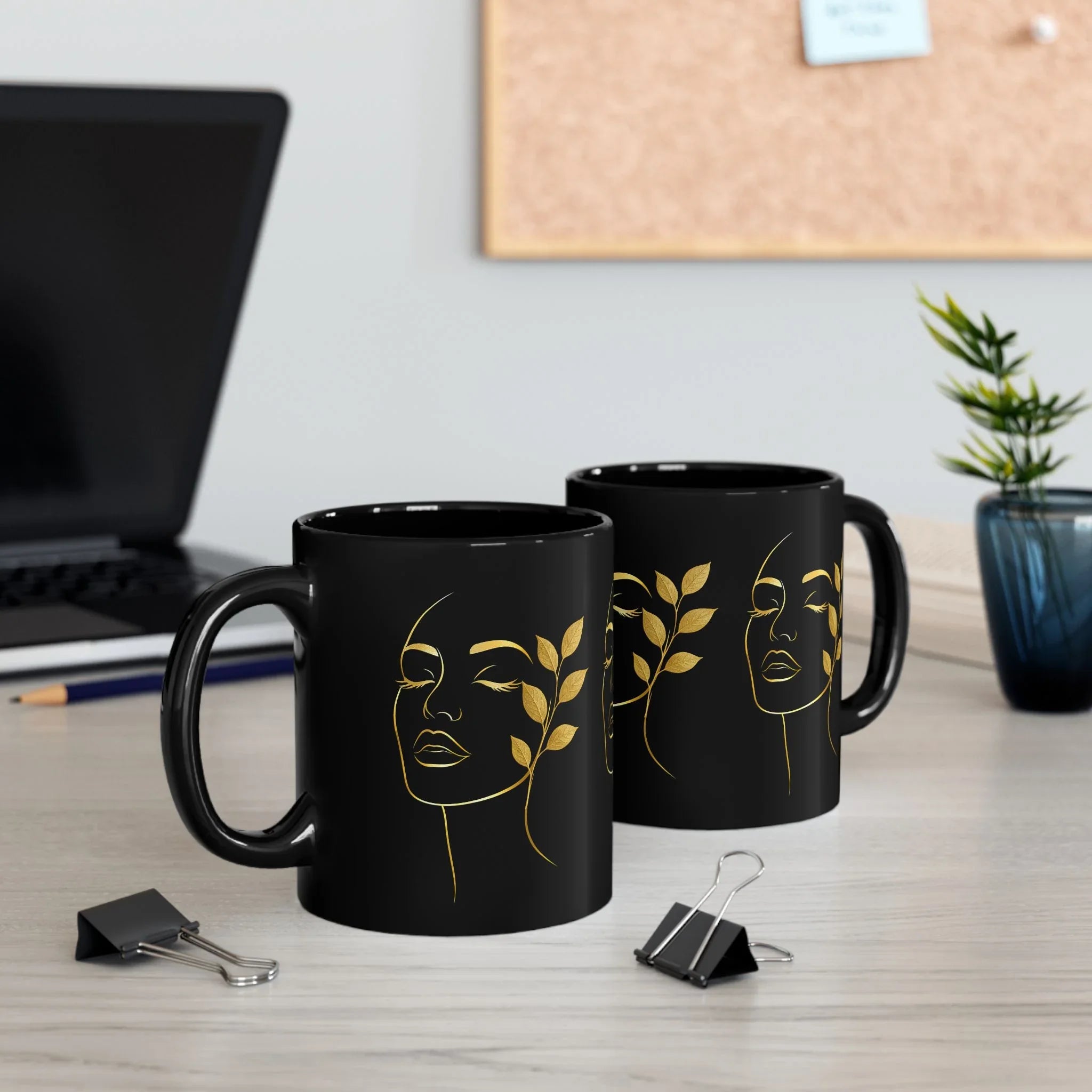 Golden Muse Mug - Black Mug (11oz, 15oz) - KARARMDESIGN