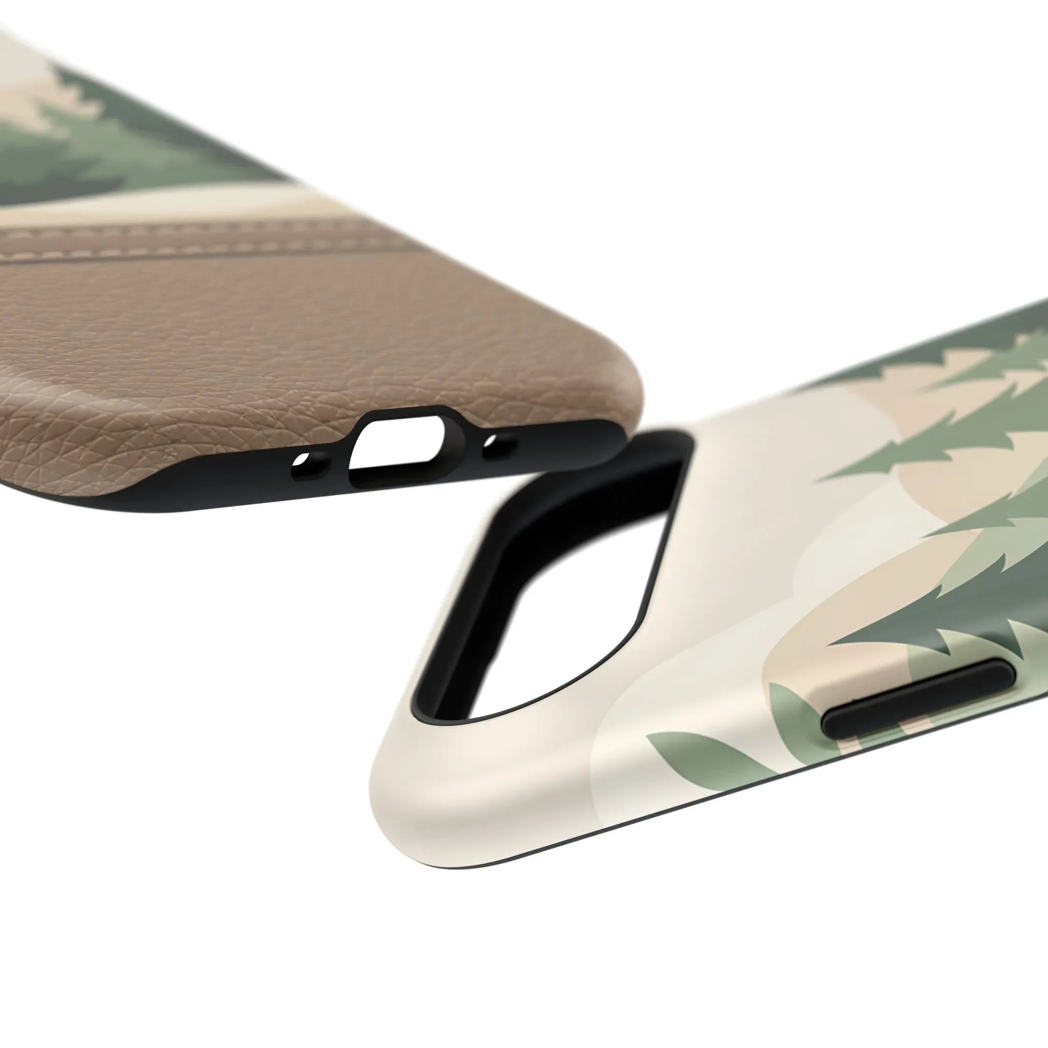 Forest Leather Phone Case for iPhone 11-17 and Galaxy S21-S25 - KARARMDESIGN