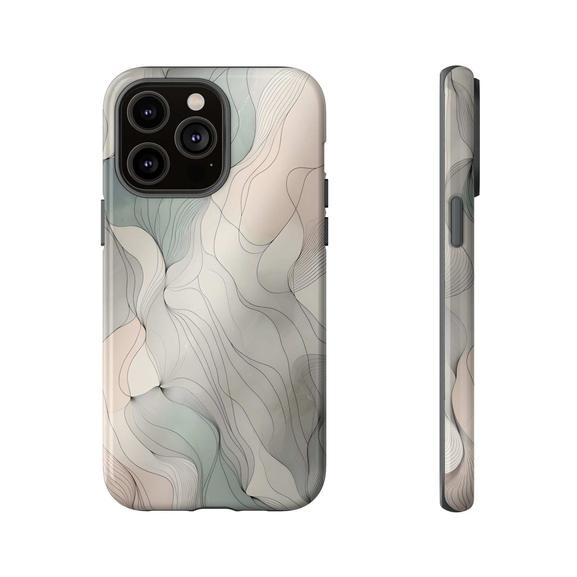 Pastel wave phone case for iPhone 8-17 & Google Pixel 6-9, light waves on back