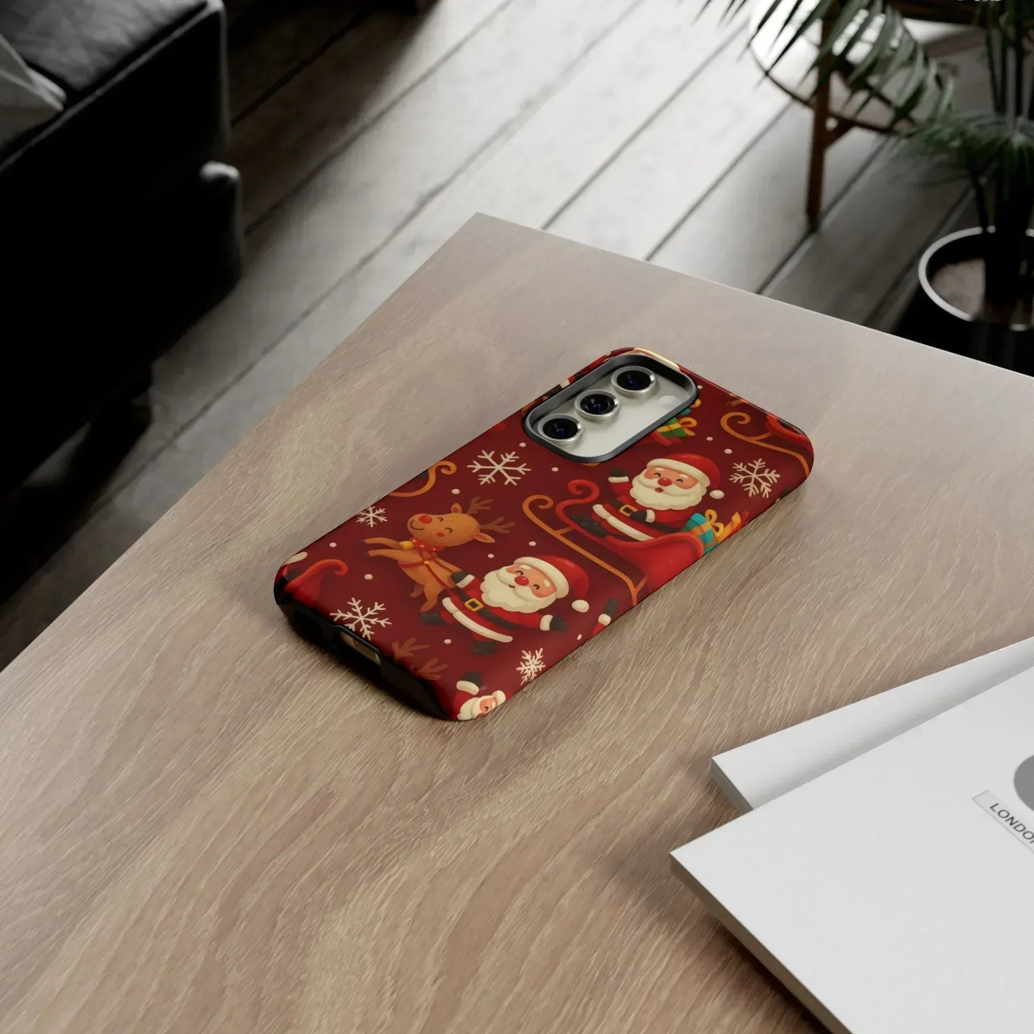 Santa Sleigh Ride Phone Case for iPhone 11-17 and Galaxy S10-S25 - KARARMDESIGN