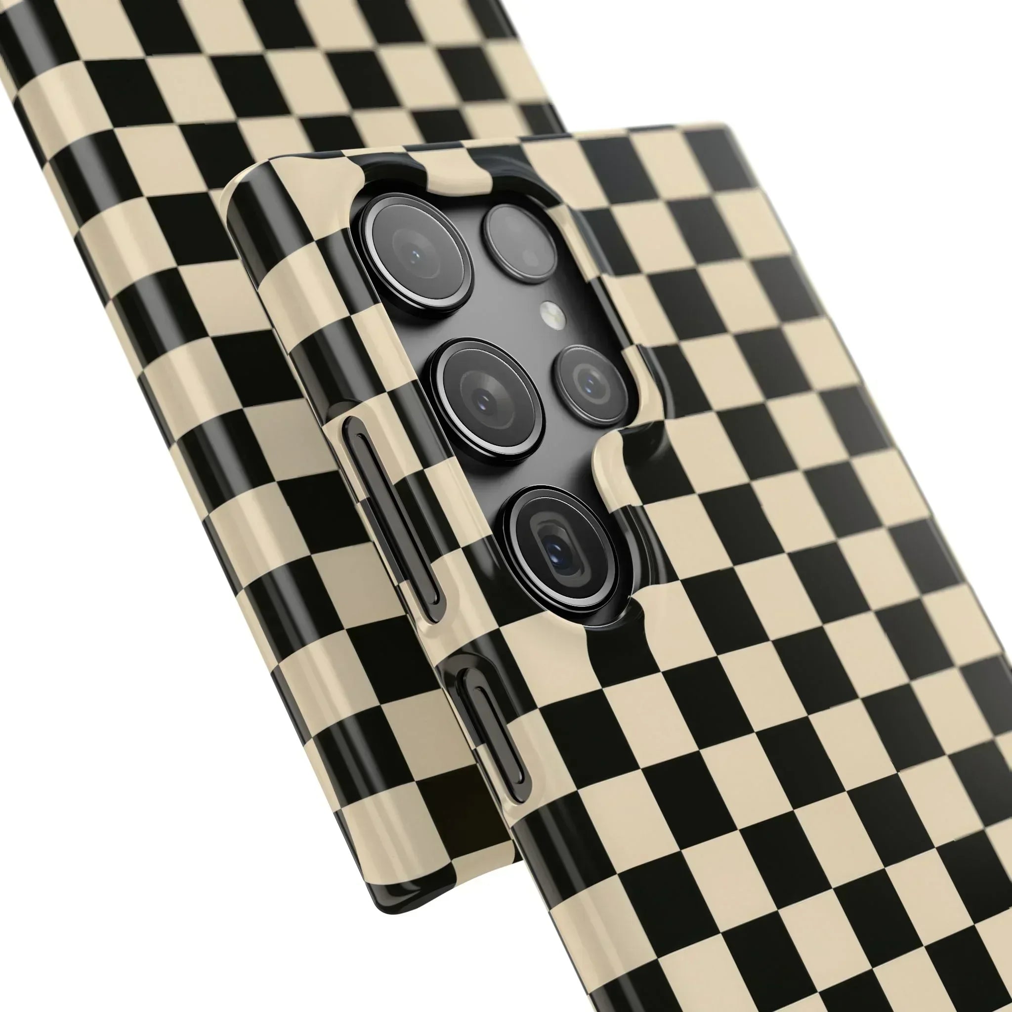 Stylish Matte Checker Phone Case for iPhone 11-17 and Galaxy S20-S25 - KARARMDESIGN