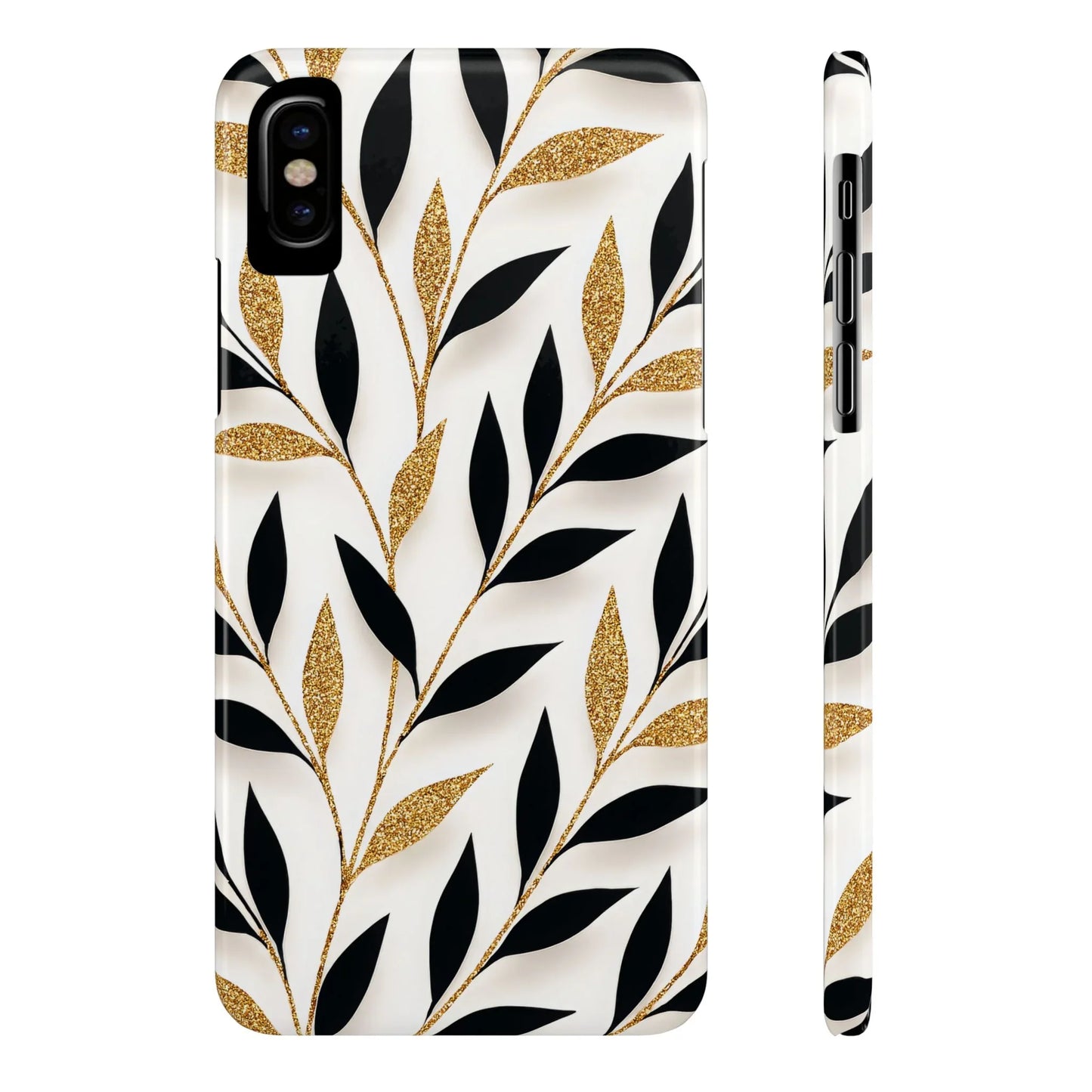 Botanical Gold Leaf Phone Case for iPhone 7-16 Models - KarArmDesign
