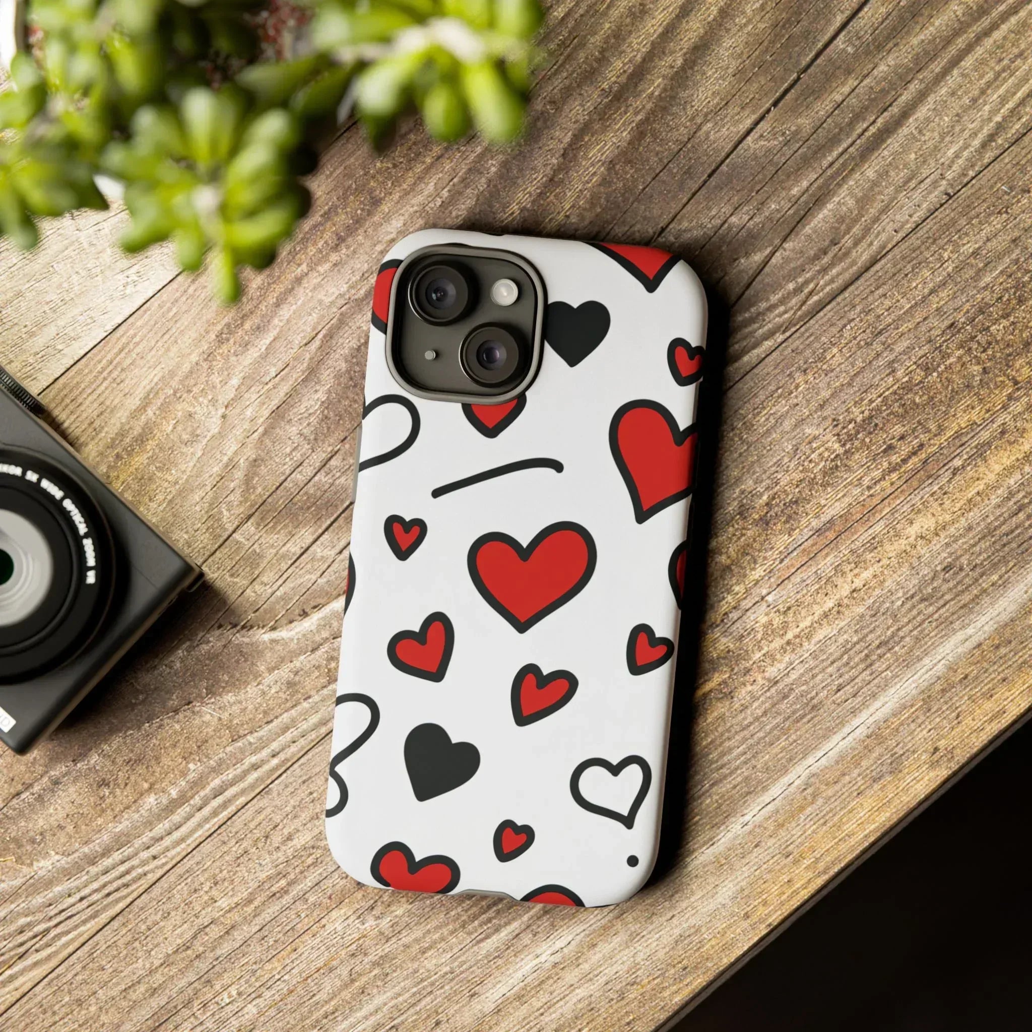 Scattered Hearts Phone Case for iPhone 11-17 and Galaxy S10-S25 - KARARMDESIGN