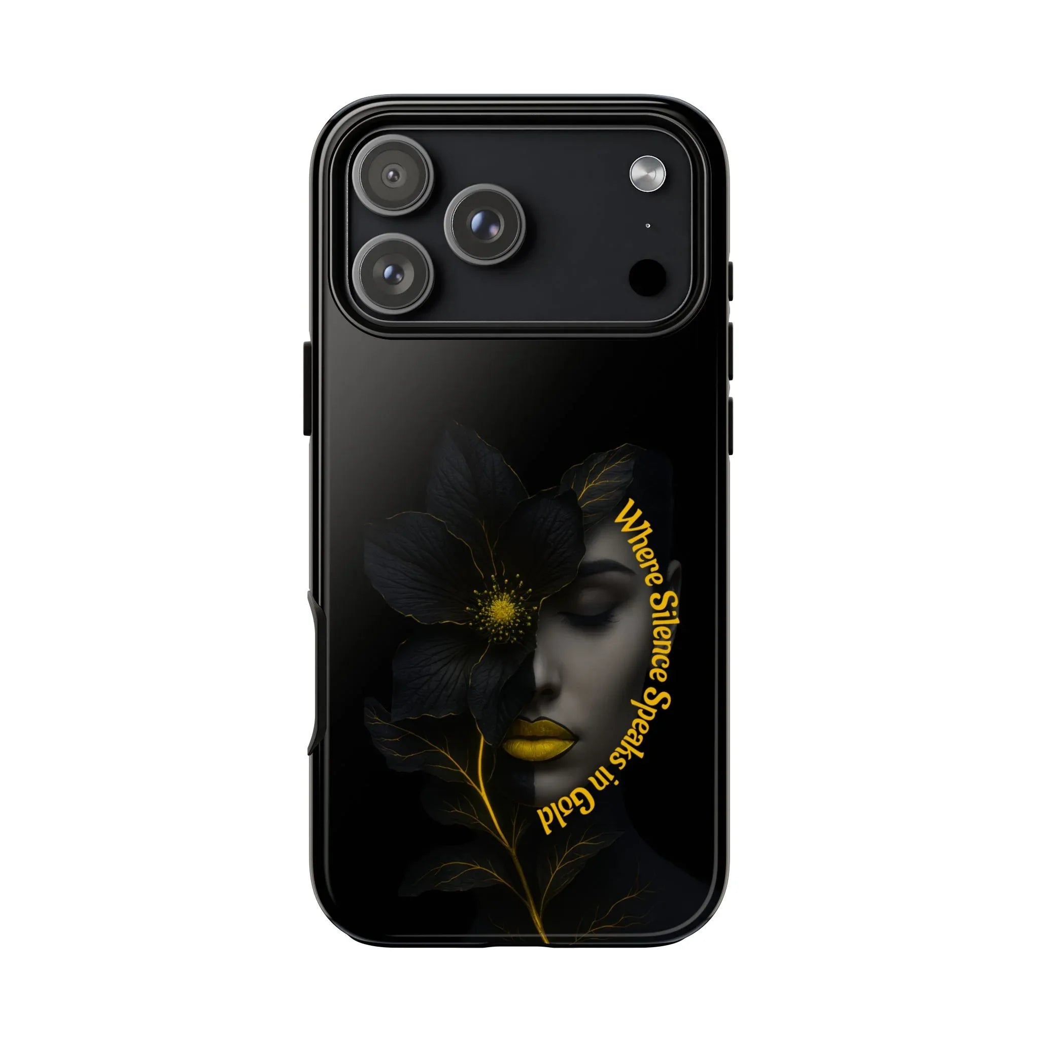 Golden Silence Phone Case for iPhone 17, Air, Pro, Pro Max - KARARMDESIGN
