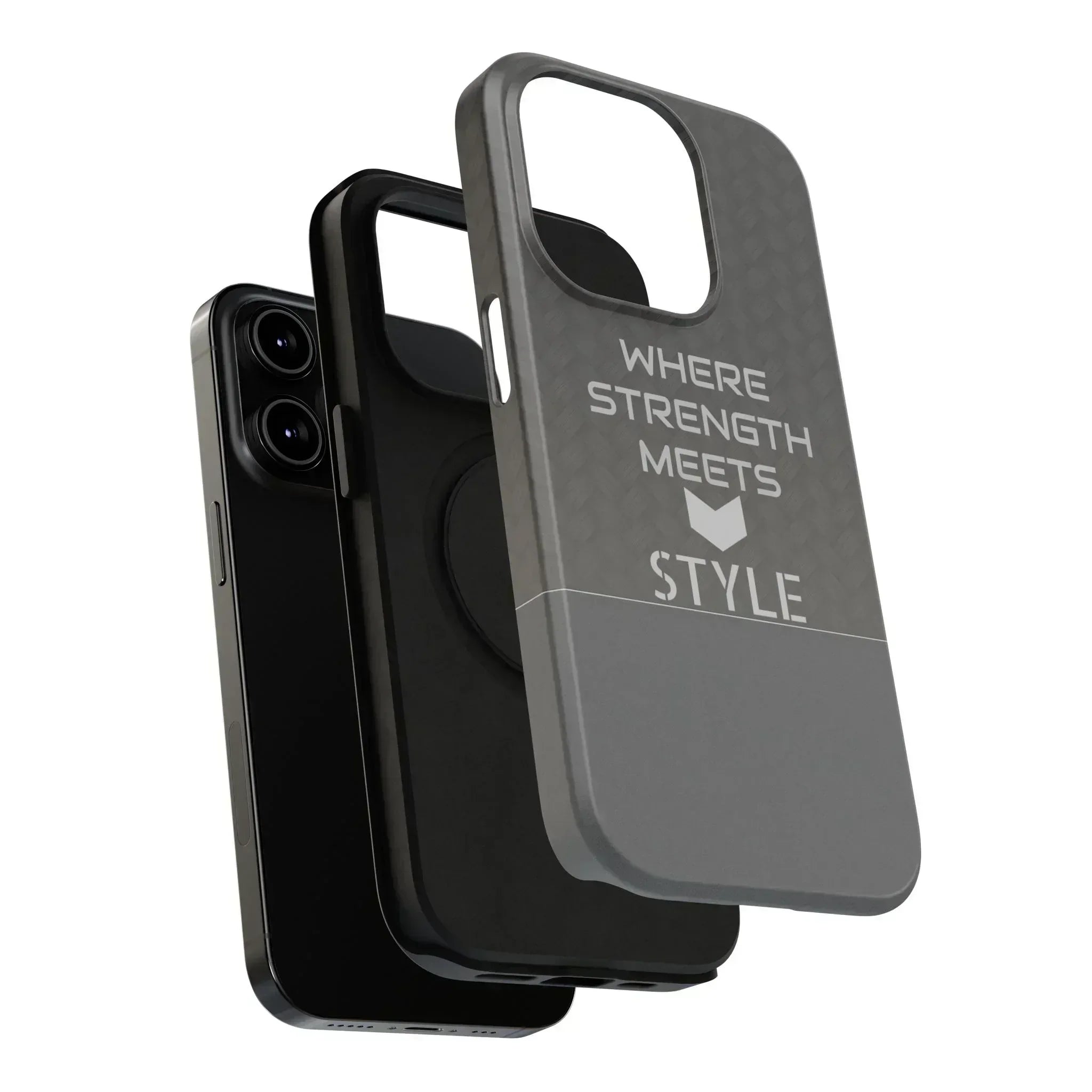 Gray Carbon Phone Case for iPhone 12-16 and Galaxy S21-S22 - KARARMDESIGN