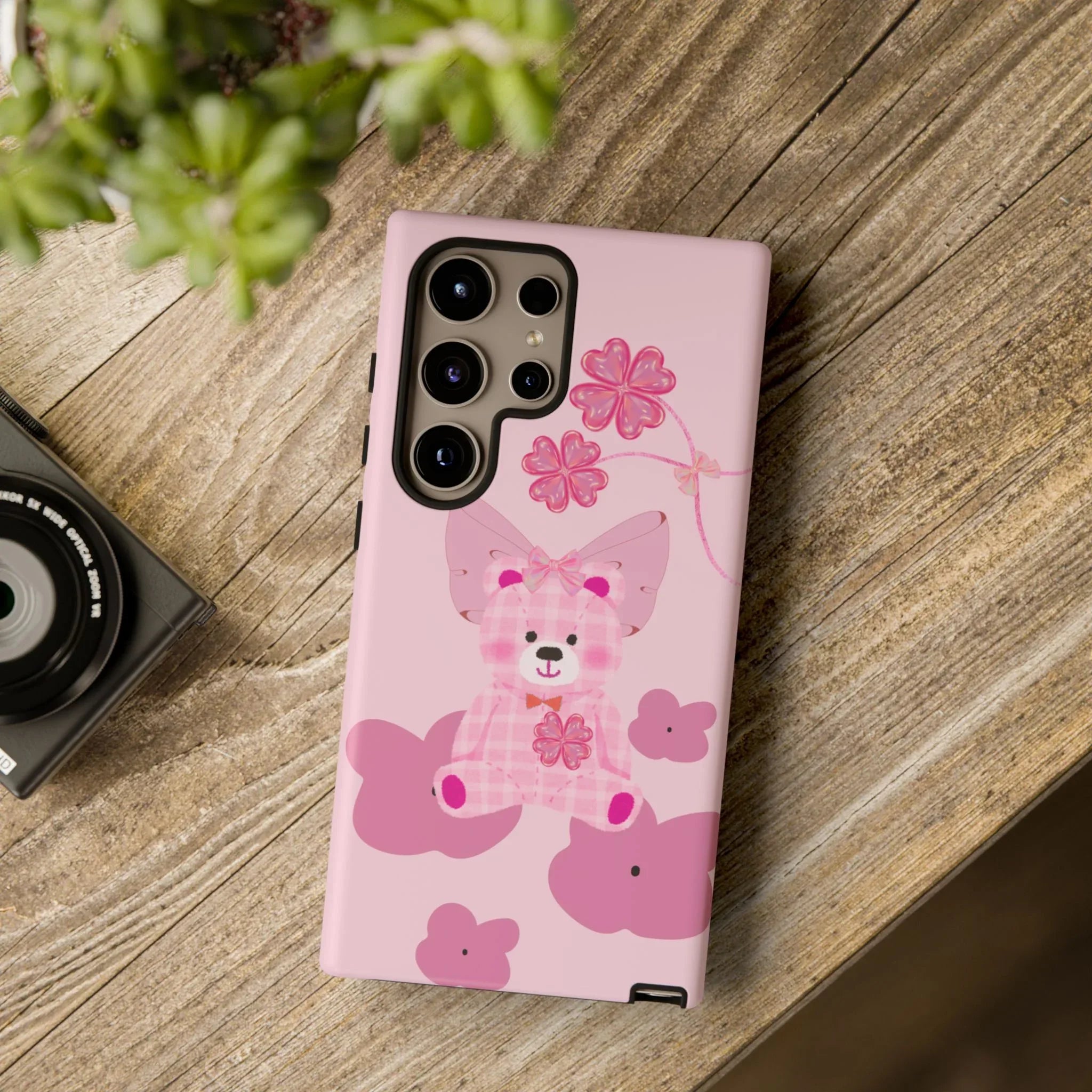 Pink Teddy Bear Phone Cases for iPhone, Pixel and Galaxy - KARARMDESIGN