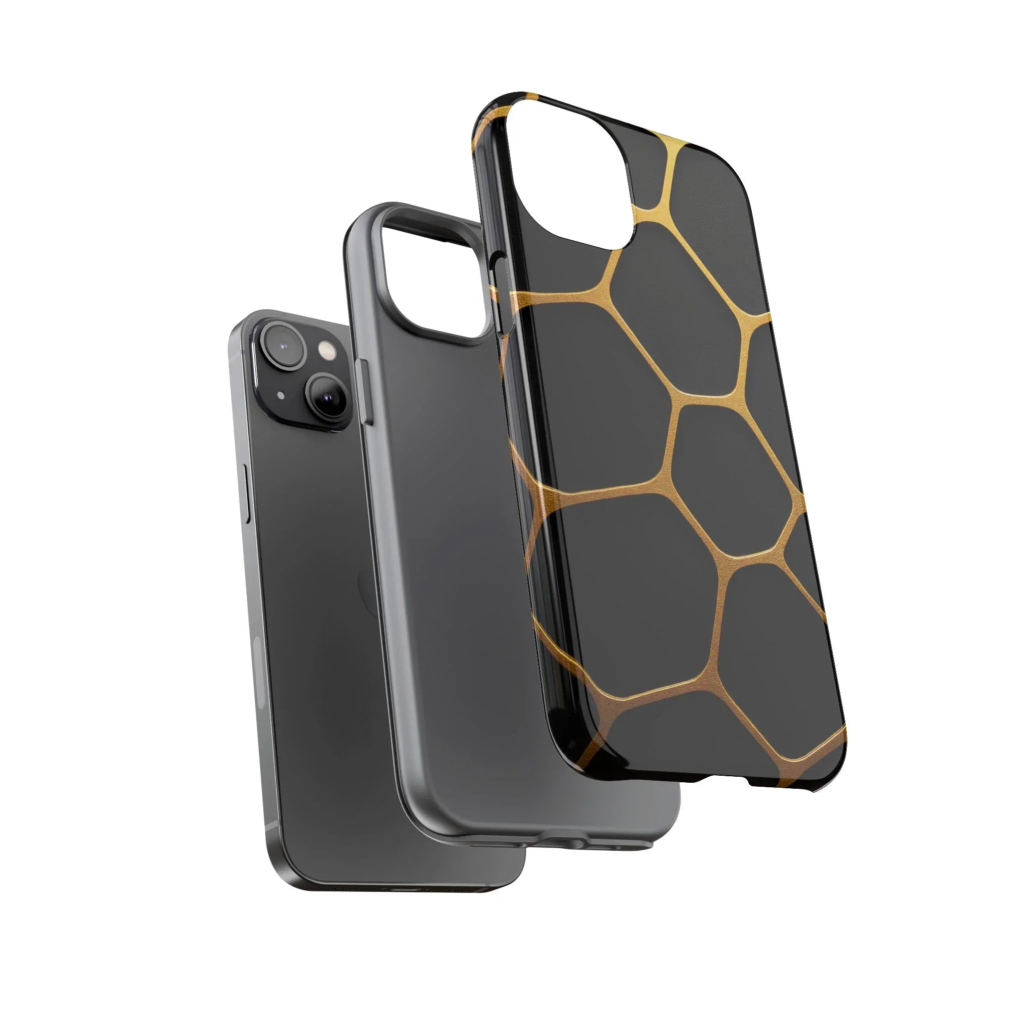 Golden Cellscape Phone Case for iPhone 8-17 and Galaxy S20-S25 - KARARMDESIGN