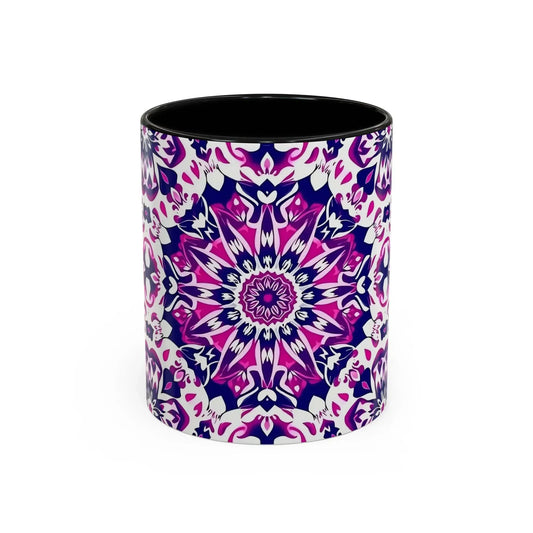 Vibrant Mandala Burst Ceramic Coffee Mug -11 & 15oz - KarArmDesign