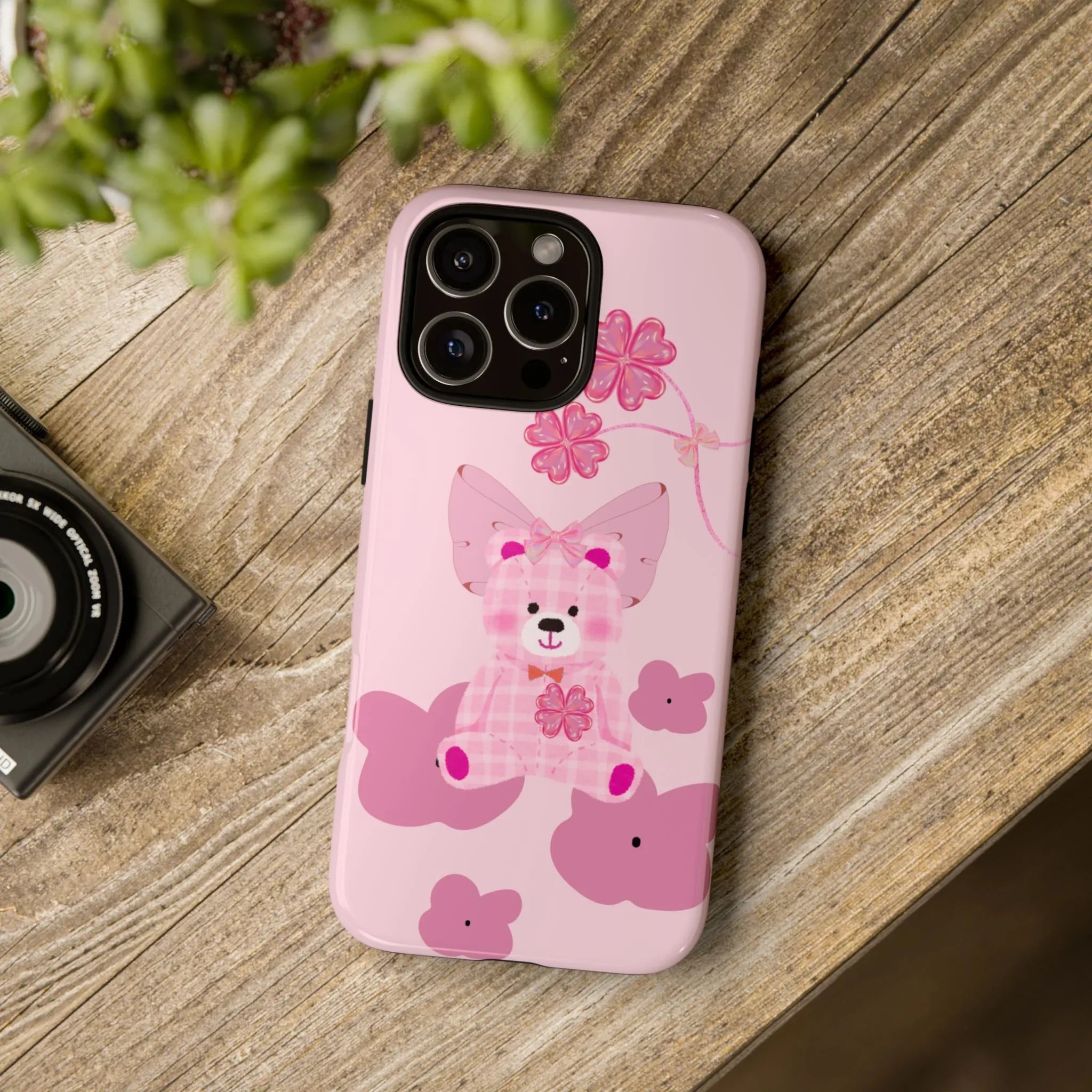 Pink Teddy Bear Phone Cases for iPhone, Pixel and Galaxy - KARARMDESIGN
