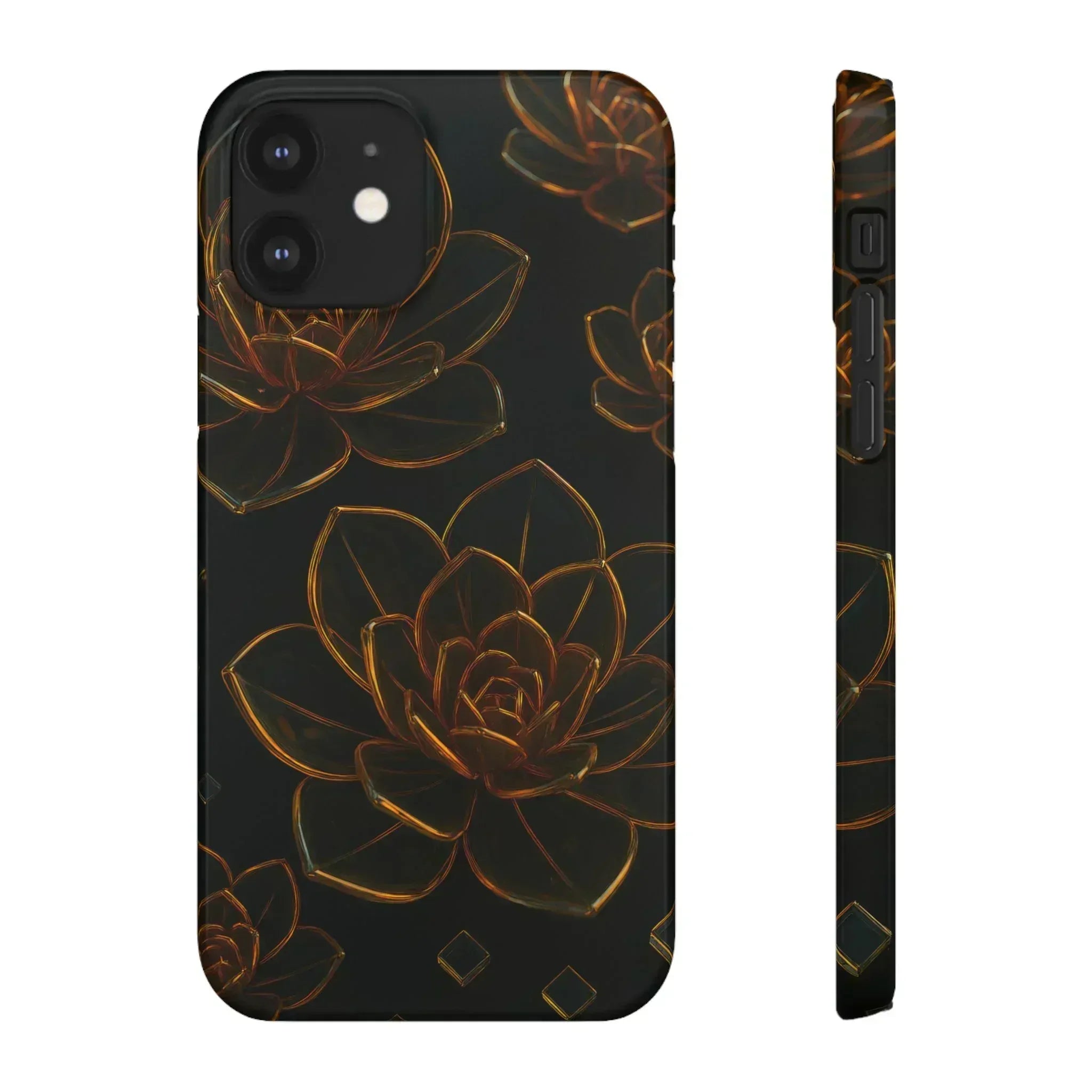 Glass Flower Phone Case for iPhone 8-16 and Galaxy S20-S24 - KARARMDESIGN