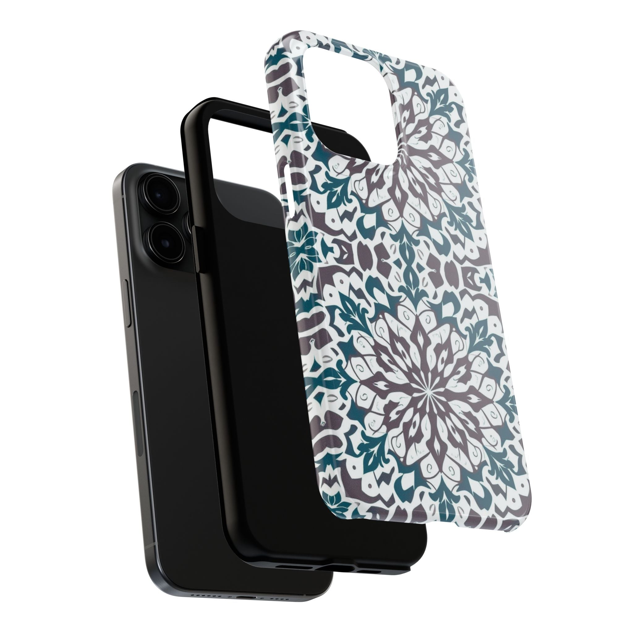 Symmetrical Mandala Phone Case for iPhone 11-17 and Galaxy S21-S25