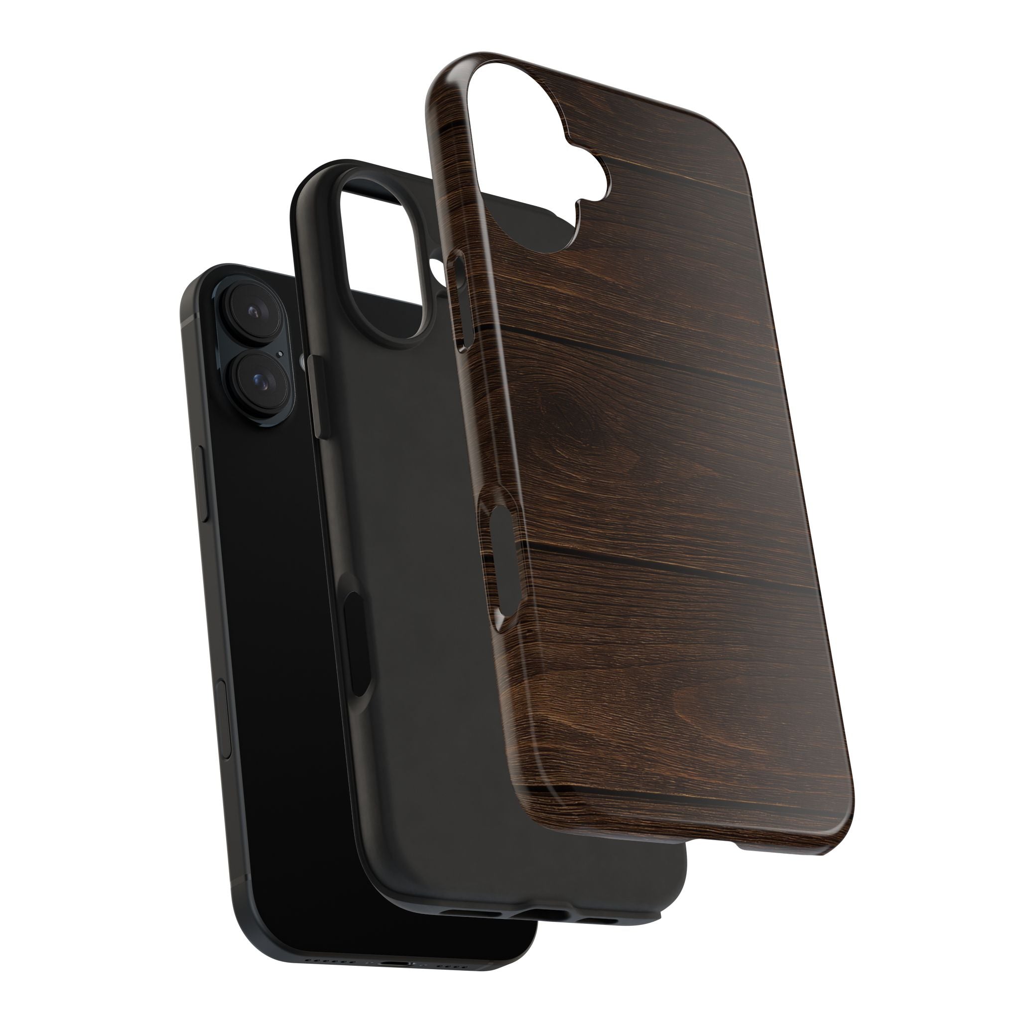 Dark Wood Grain Tough Case for iPhone & Samsung Galaxy