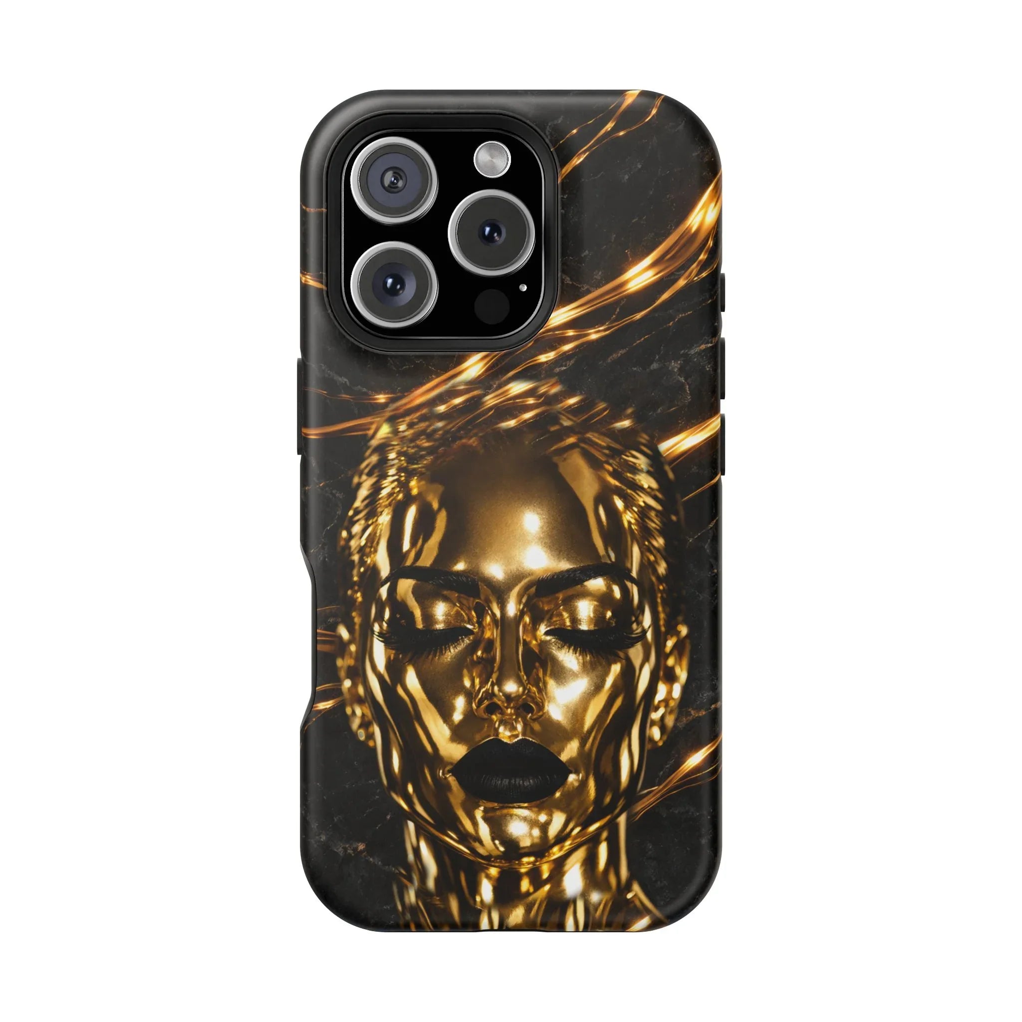 Luxury Gold Portrait Phone Case for iPhone 11-17 and Galaxy S21-S25 - KARARMDESIGN