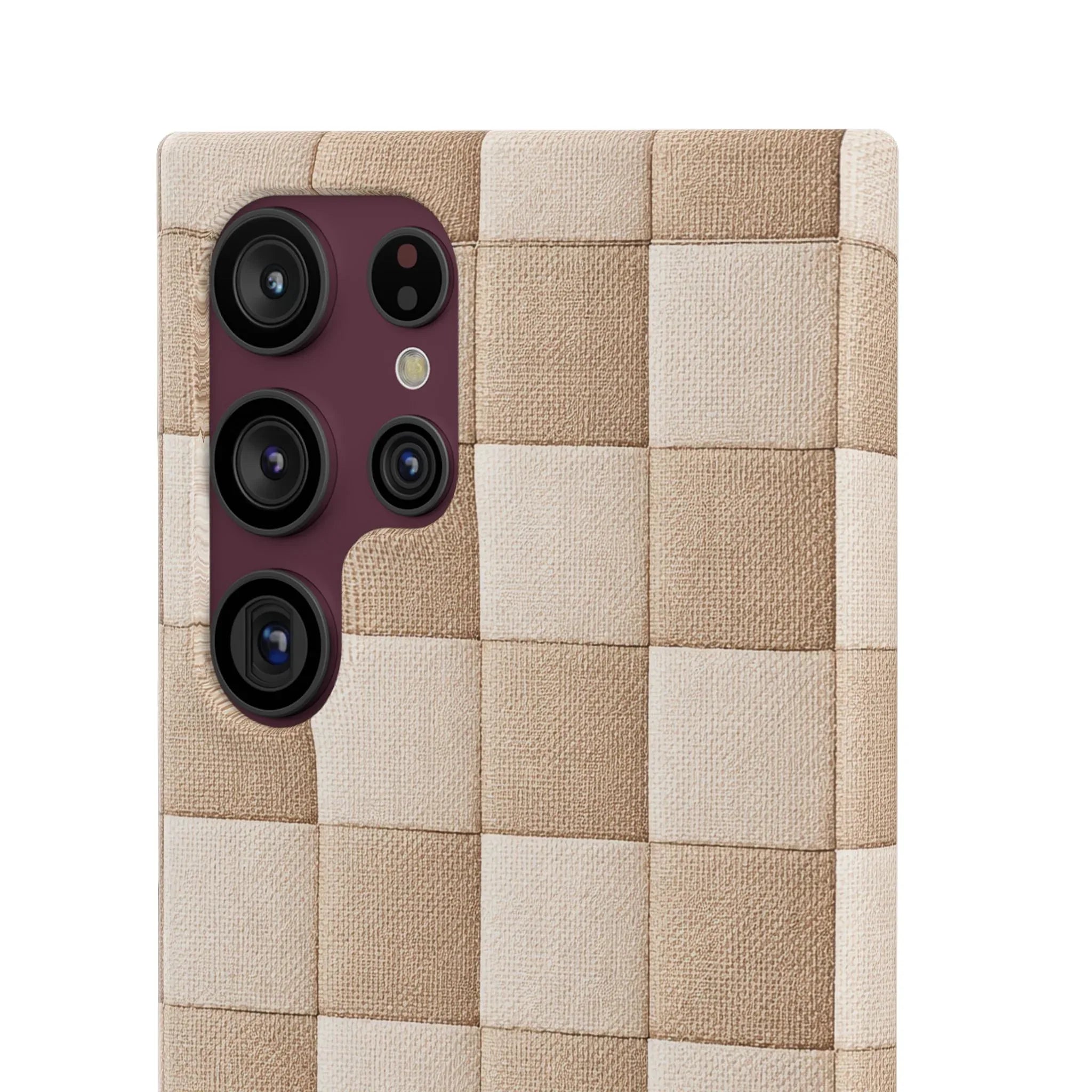 Beige Woven Phone Case for iPhone 11-17 and Galaxy S20-S25 - KARARMDESIGN