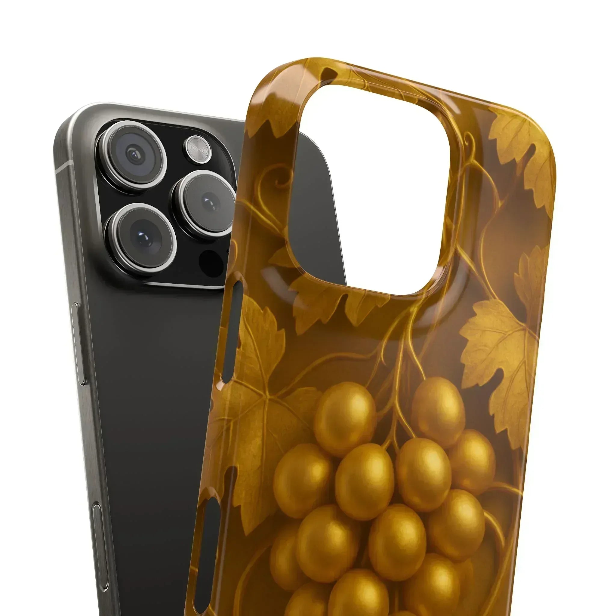 Golden Grapes Phone Case for iPhone 8–16 - KARARMDESIGN