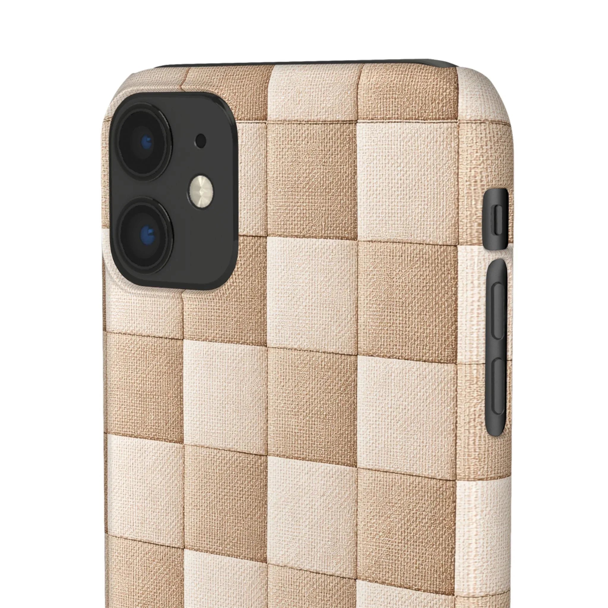 Beige Woven Phone Case for iPhone 11-17 and Galaxy S20-S25 - KARARMDESIGN