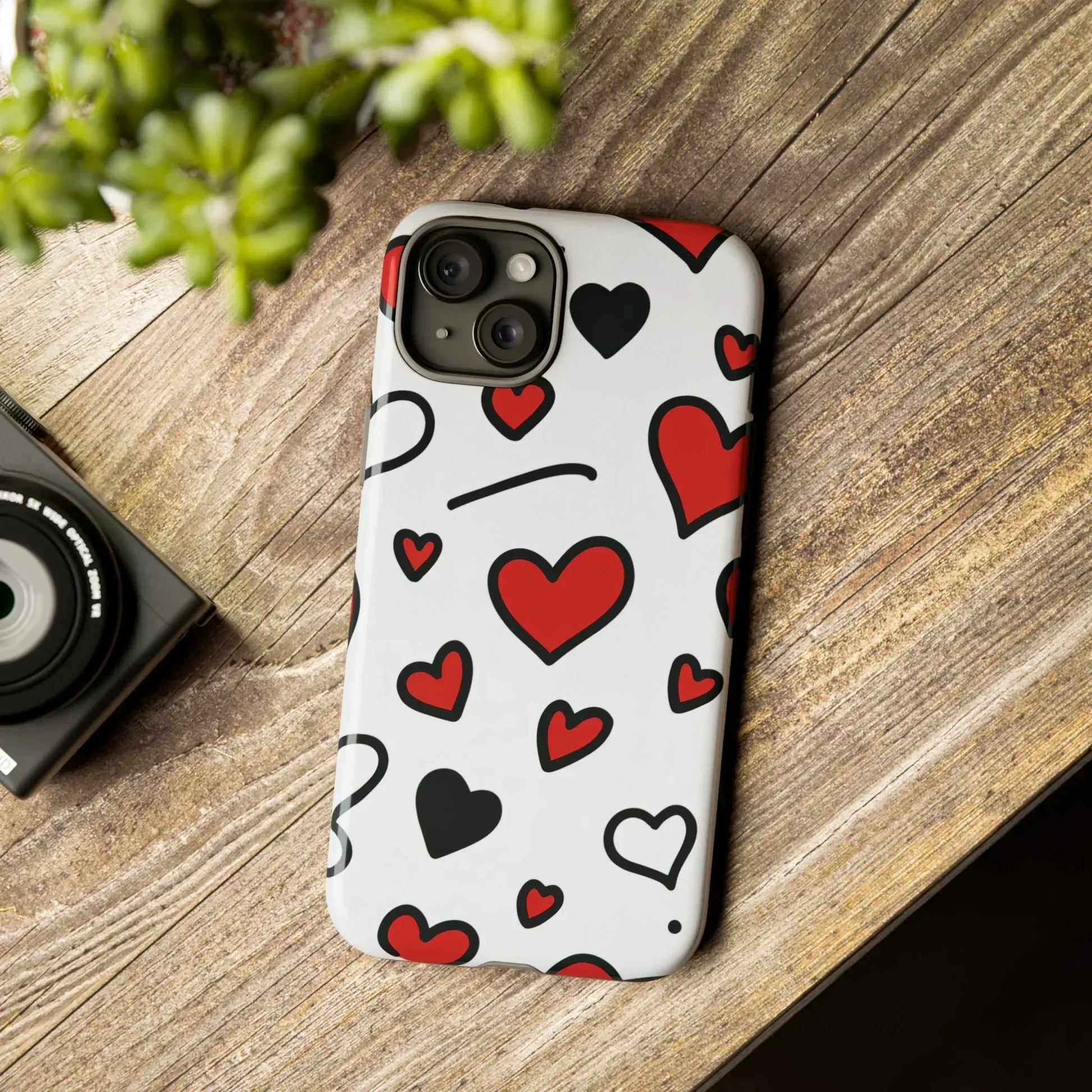 Scattered Hearts Phone Case for iPhone 11-17 and Galaxy S10-S25 - KARARMDESIGN