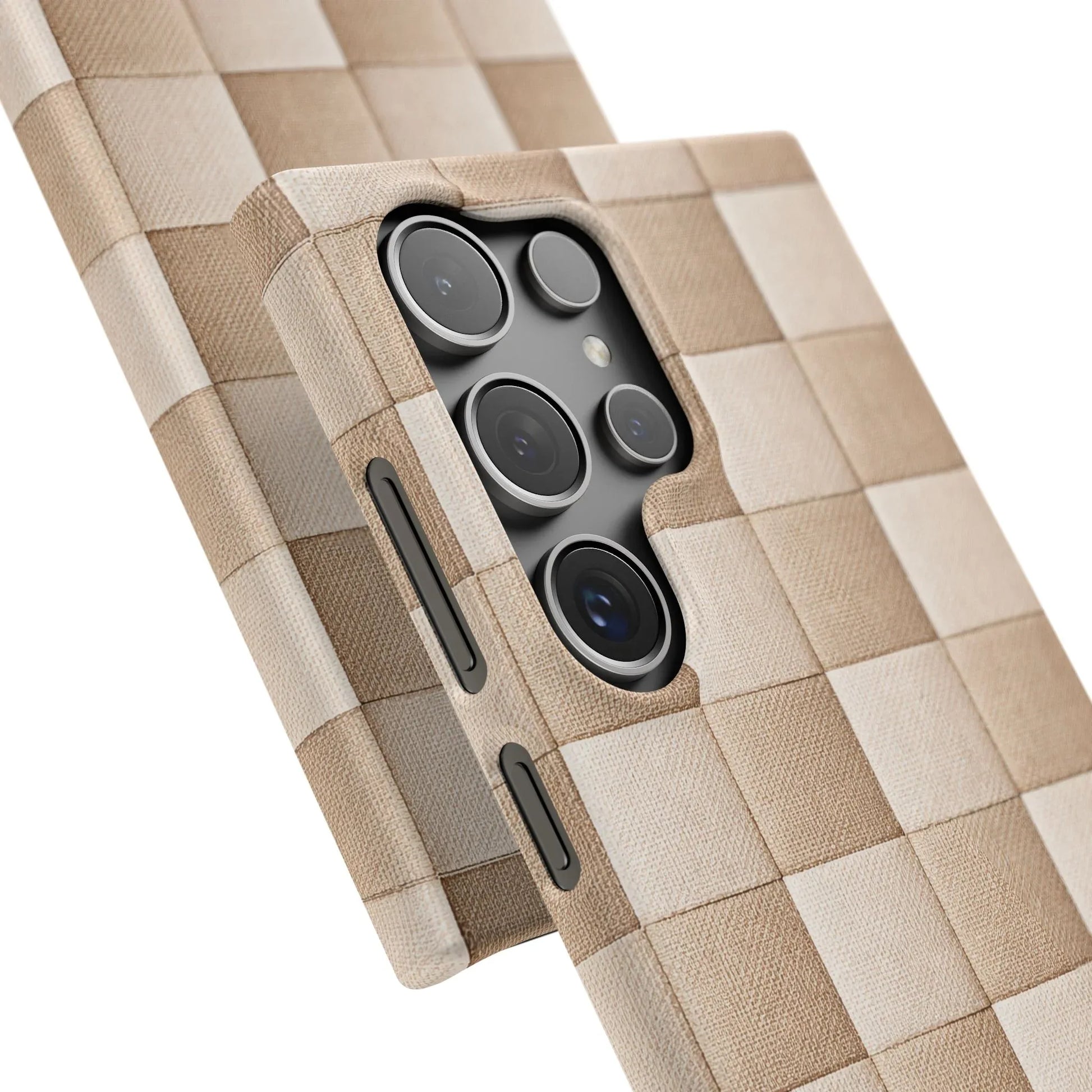 Beige Woven Phone Case for iPhone 11-17 and Galaxy S20-S25 - KARARMDESIGN