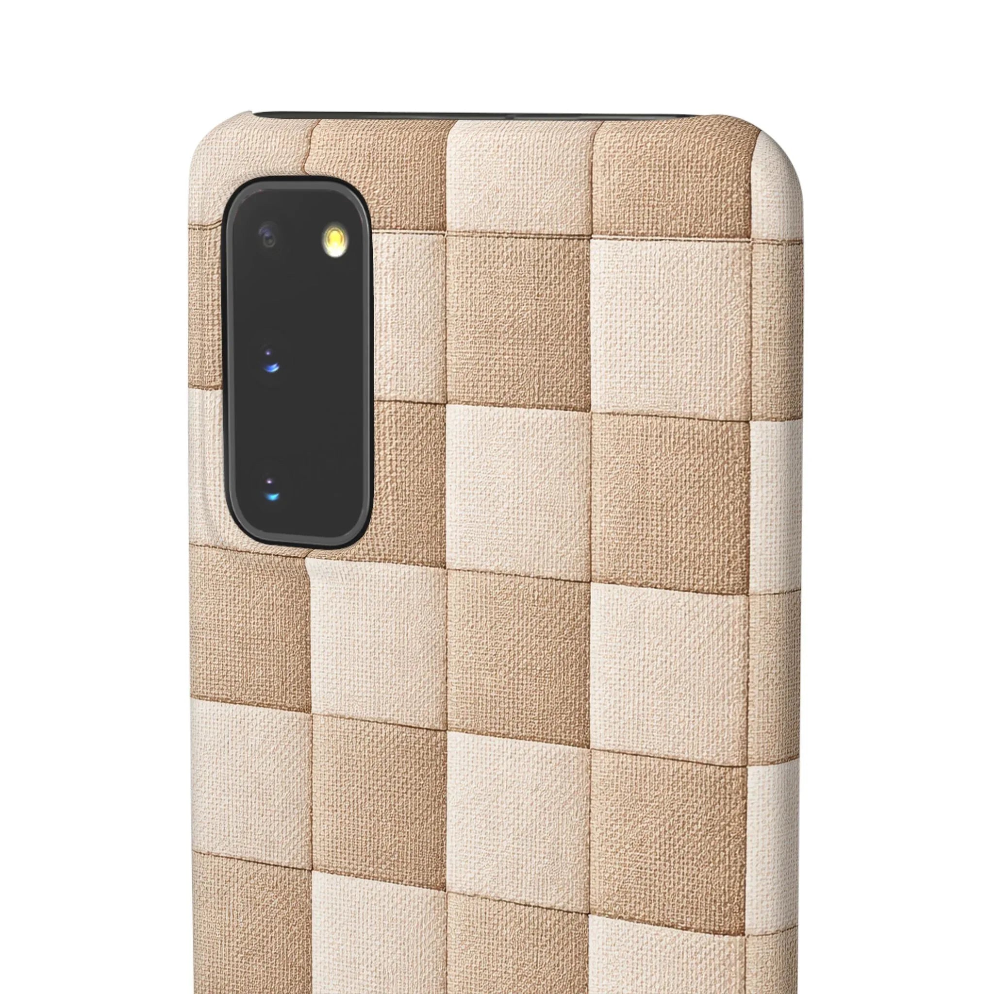 Beige Woven Phone Case for iPhone 11-17 and Galaxy S20-S25 - KARARMDESIGN