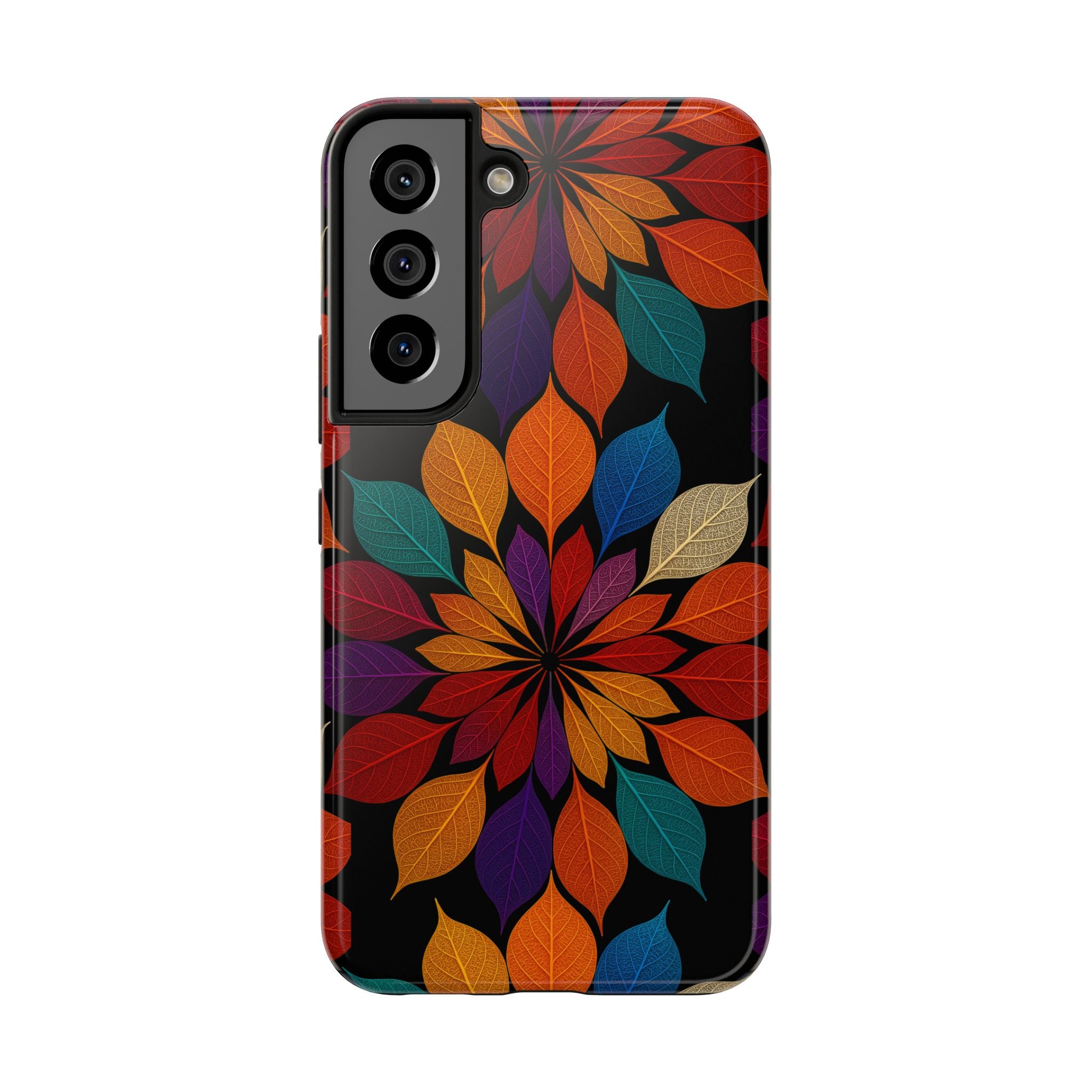 Leaf Mandala Phone Case for iPhone 11–17 & Galaxy S21–S26