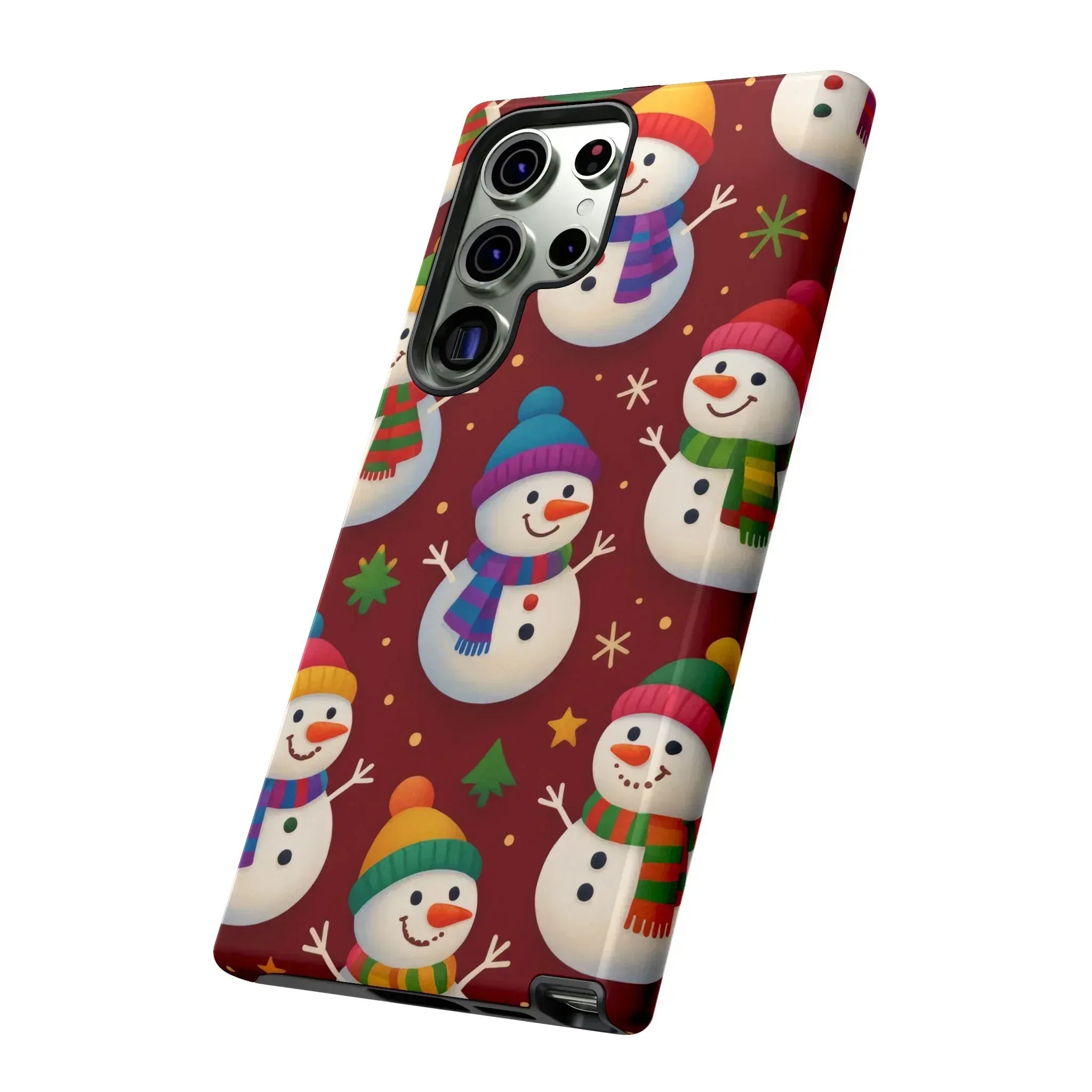 Festive Snowmen Parade Phone Case for iPhone 11–17 and Galaxy S10–S25 - KARARMDESIGN