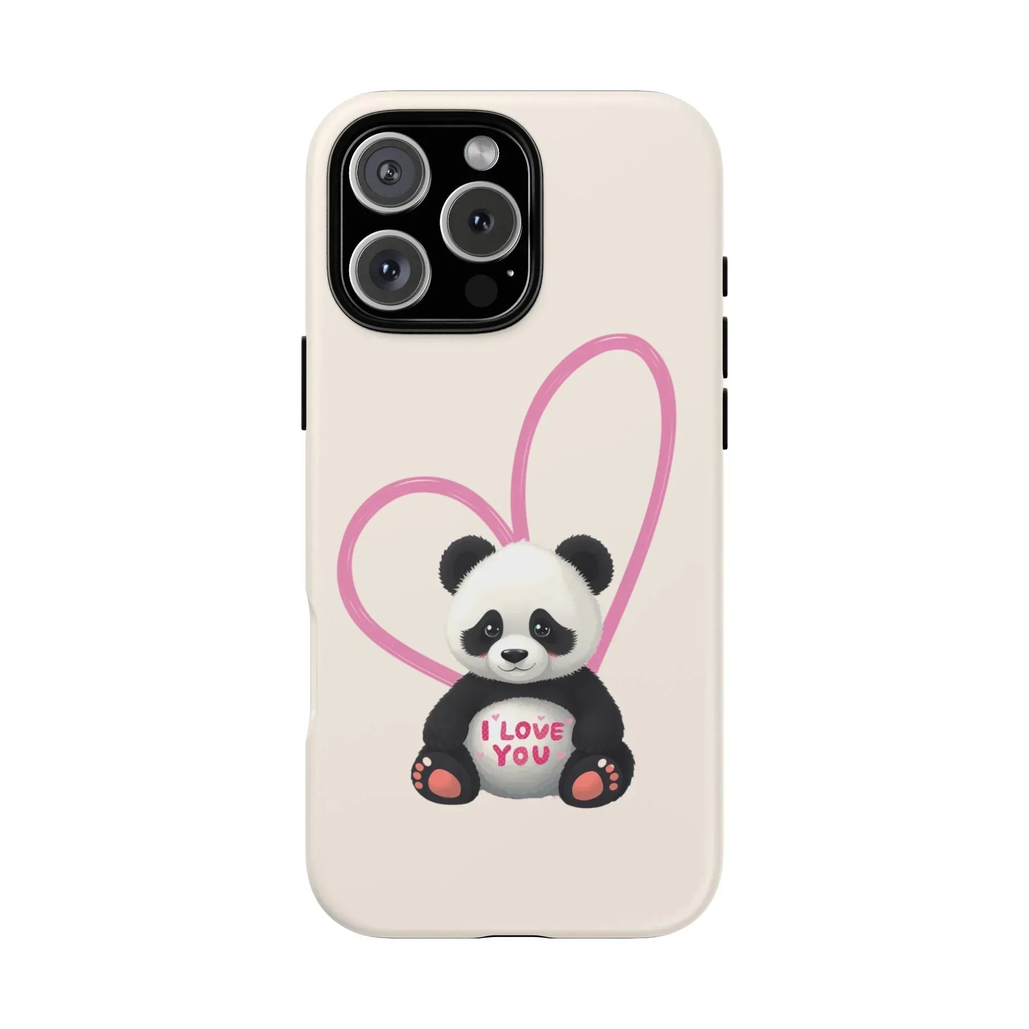 Cute Panda Heart Love Phone Case for iPhone 8-16 - KARARMDESIGN