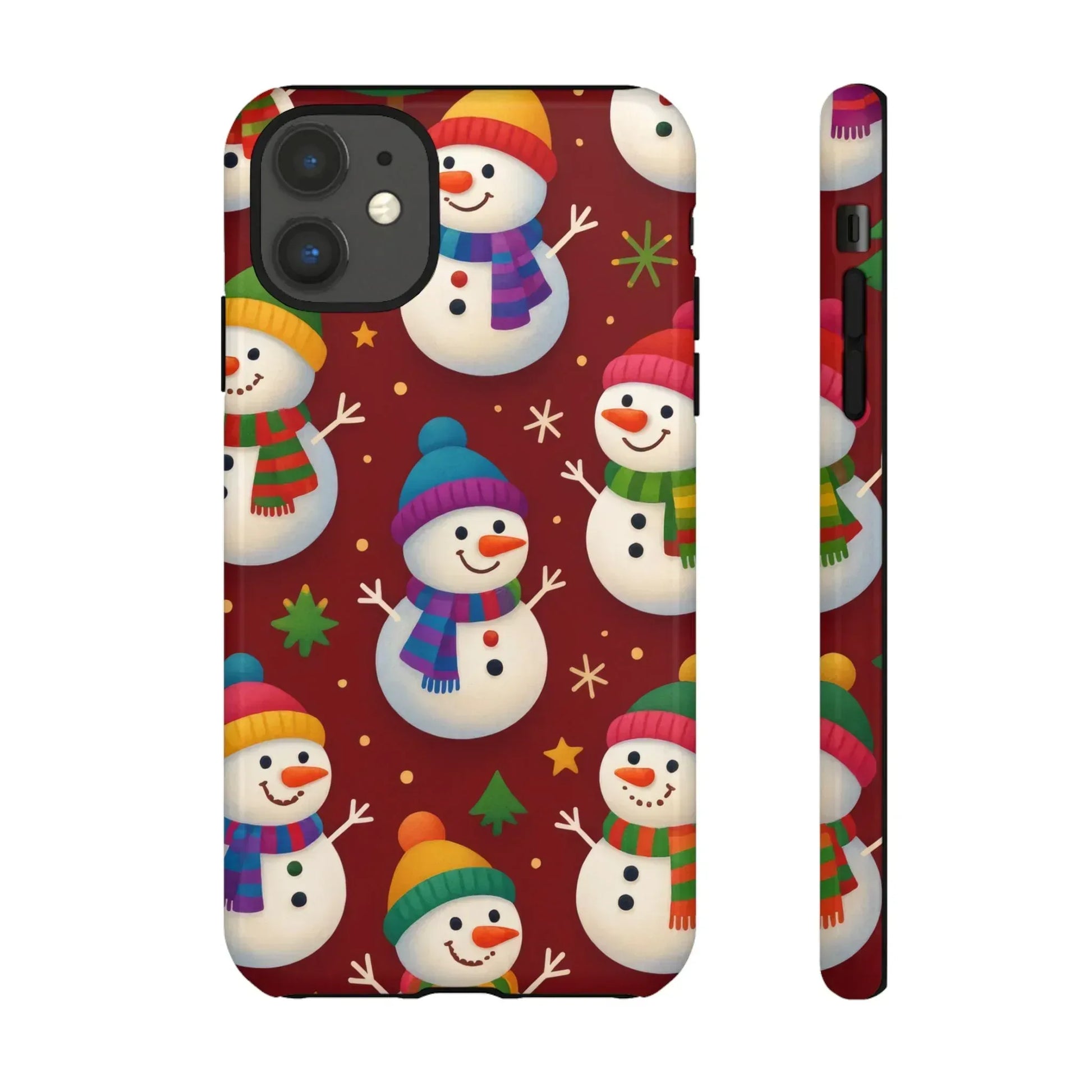 Festive Snowmen Parade Phone Case for iPhone 11–17 and Galaxy S10–S25 - KARARMDESIGN