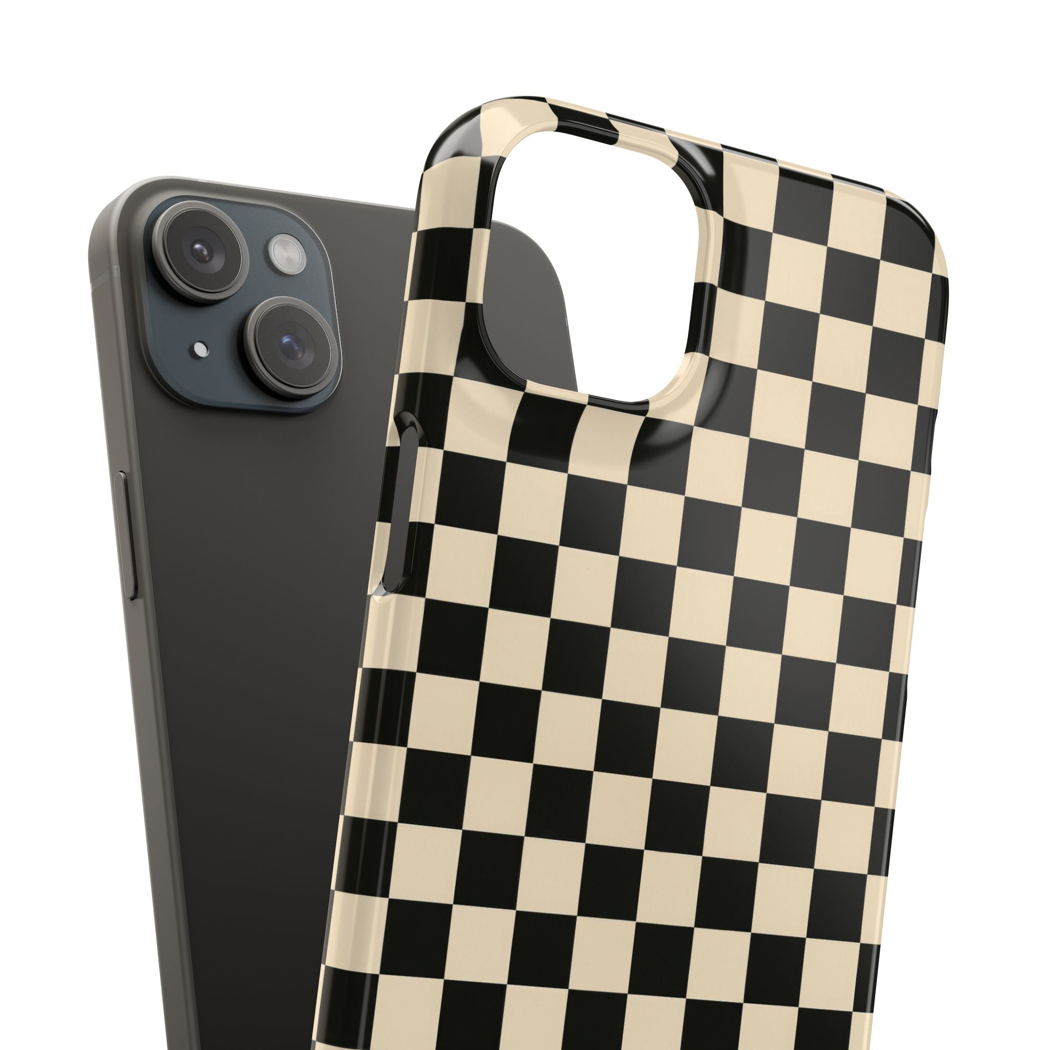 Stylish Matte Checker Phone Case for iPhone 11-17 & Galaxy S20-S26