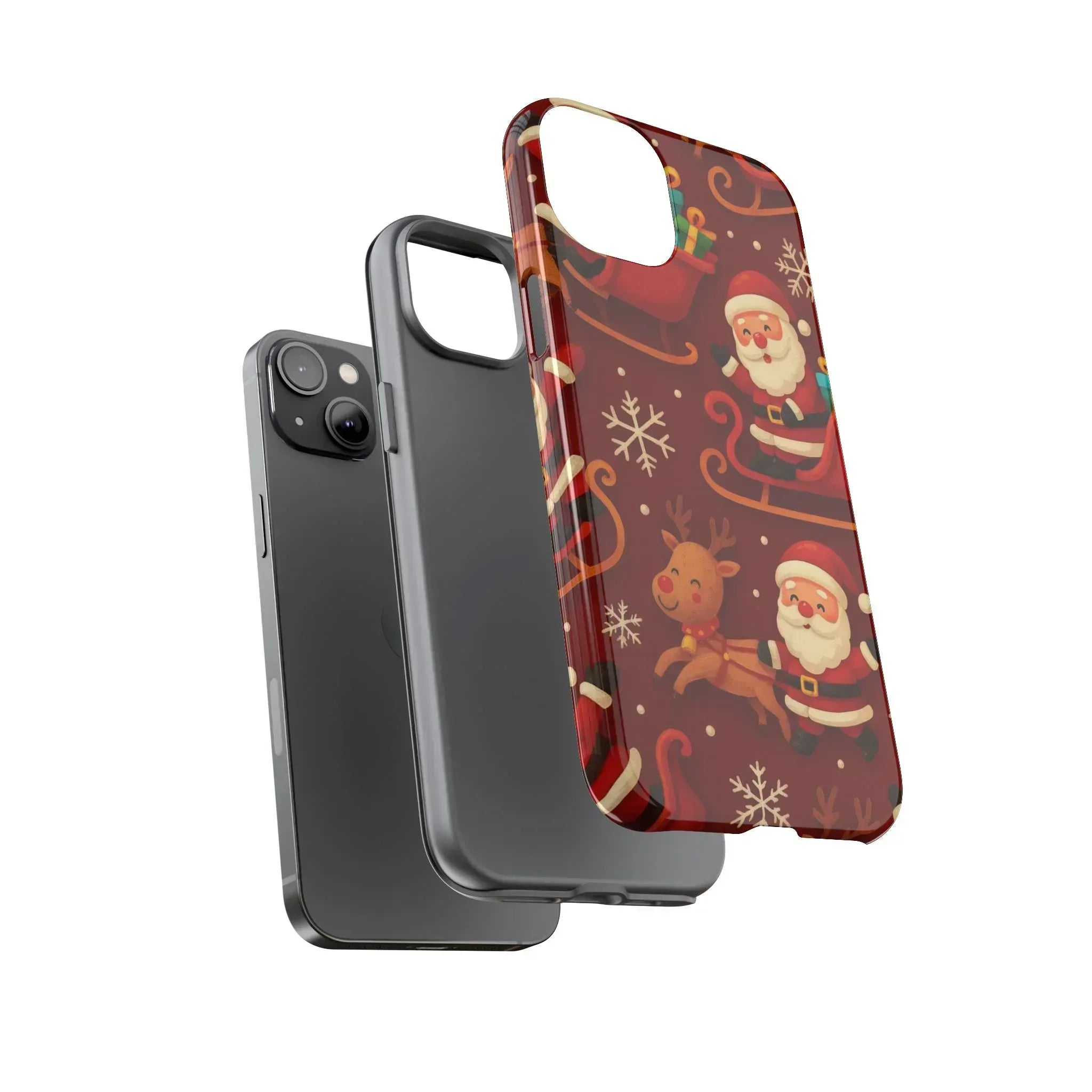 Santa Sleigh Ride Phone Case for iPhone 11-17 and Galaxy S10-S25 - KARARMDESIGN