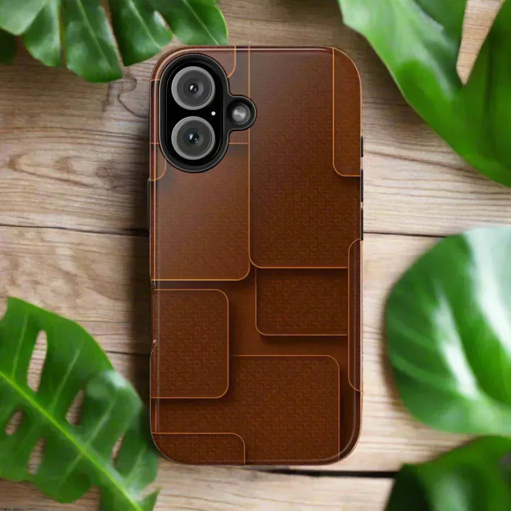 Textured Brown Phone Case for iPhone 7-16 and Samsung Galaxy S21-S24 - KARARMDESIGN