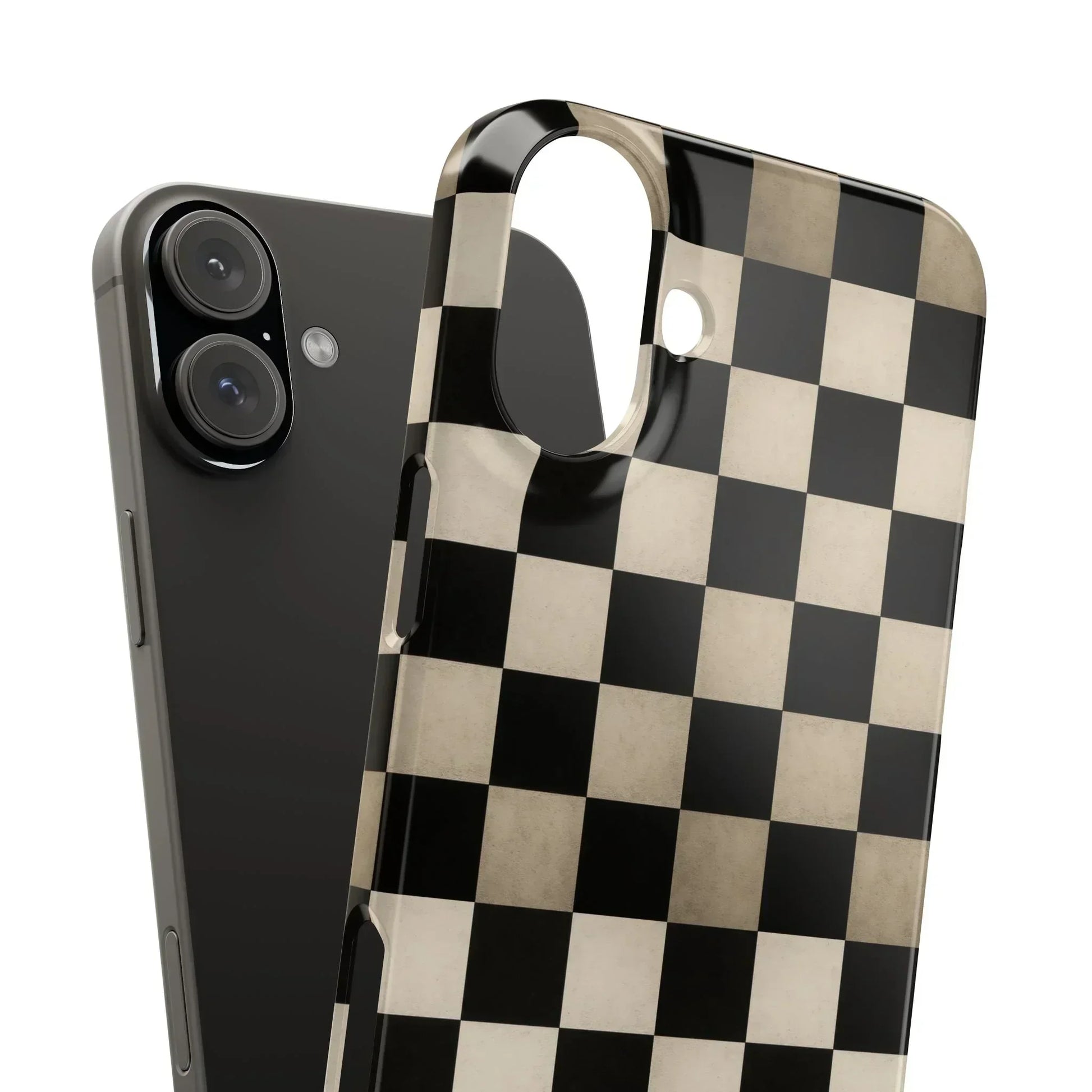 Stylish Matte Checker Phone Case for iPhone 7-16 and Samsung Galaxy S10-S24 Models - KarArmDesign