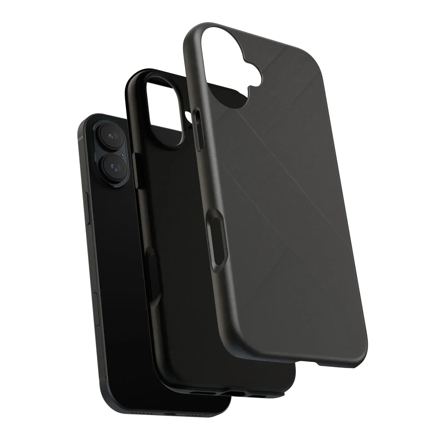 Matte Black Diagonal Line Phone Case for iPhone 8-16 and Galaxy S10-S25 Models - KarArmDesign